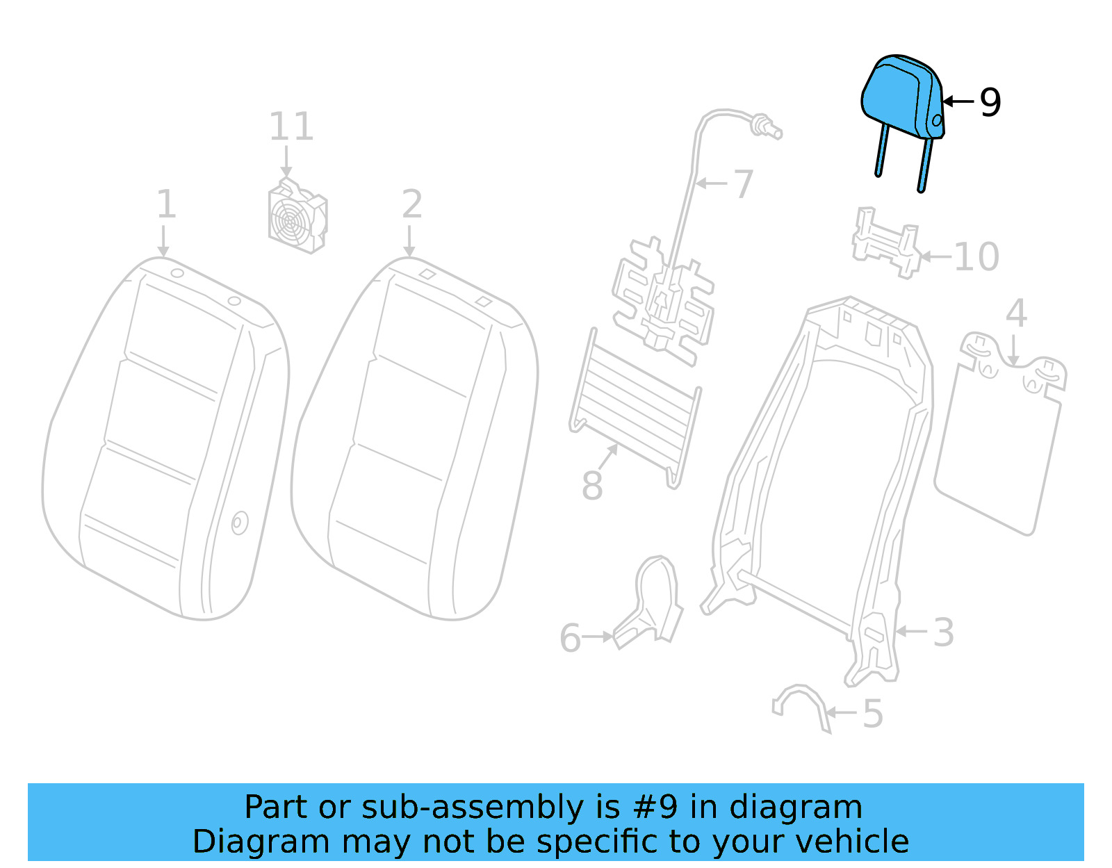 Headrest 3G8-881-901-E-KQW - View 6