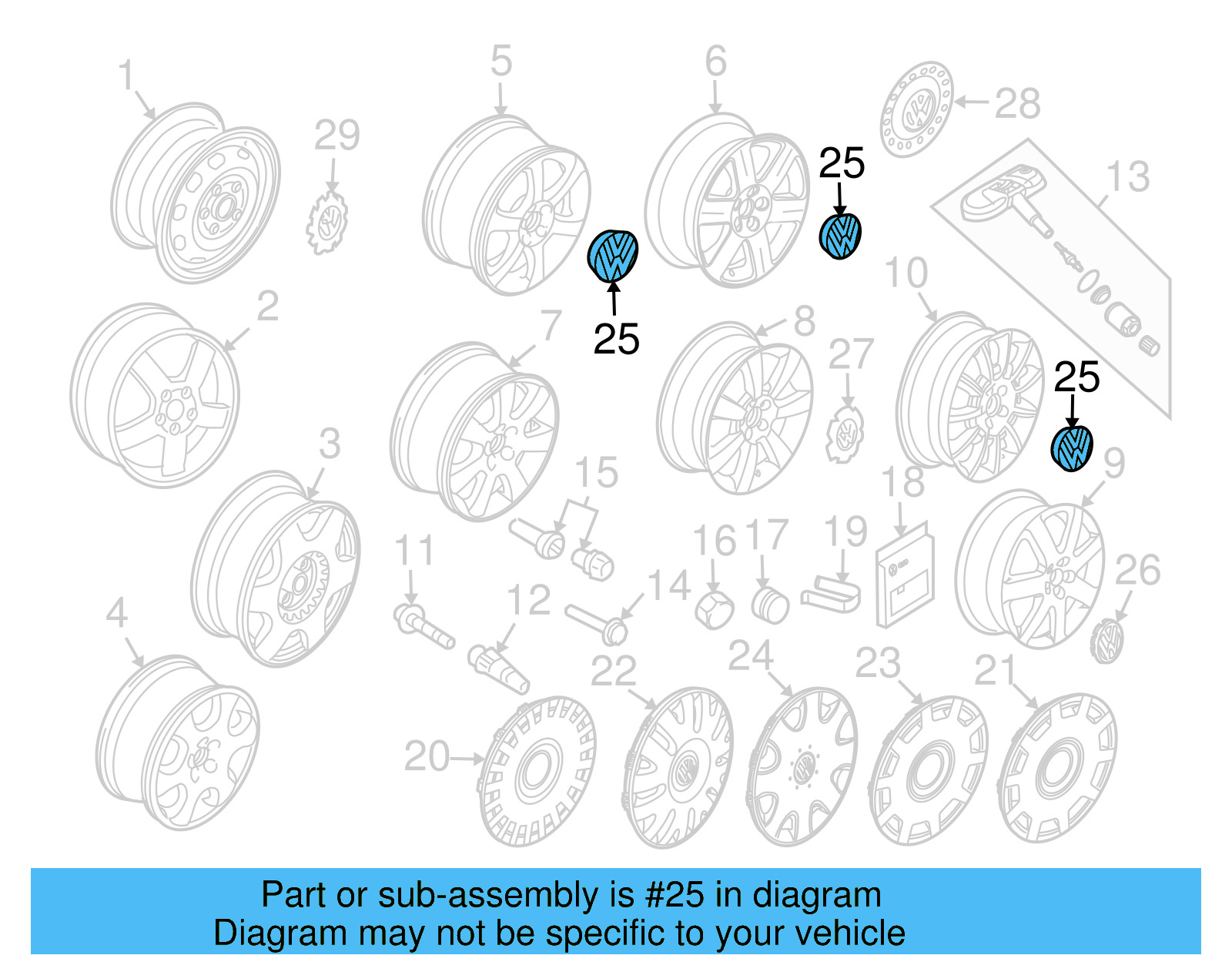 Center Cap 1C0-601-171-09Z - View 14