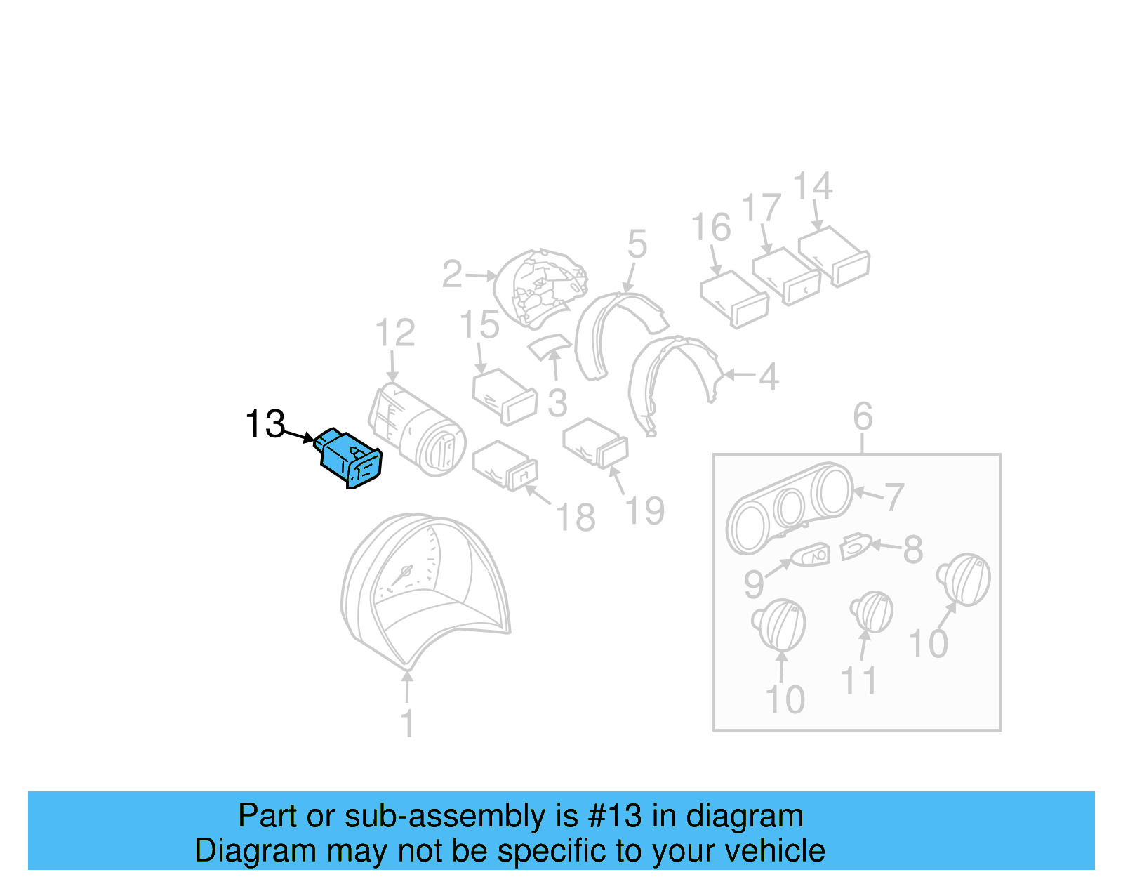 Instrument Light Rheostat 1C0-941-334 - View 11