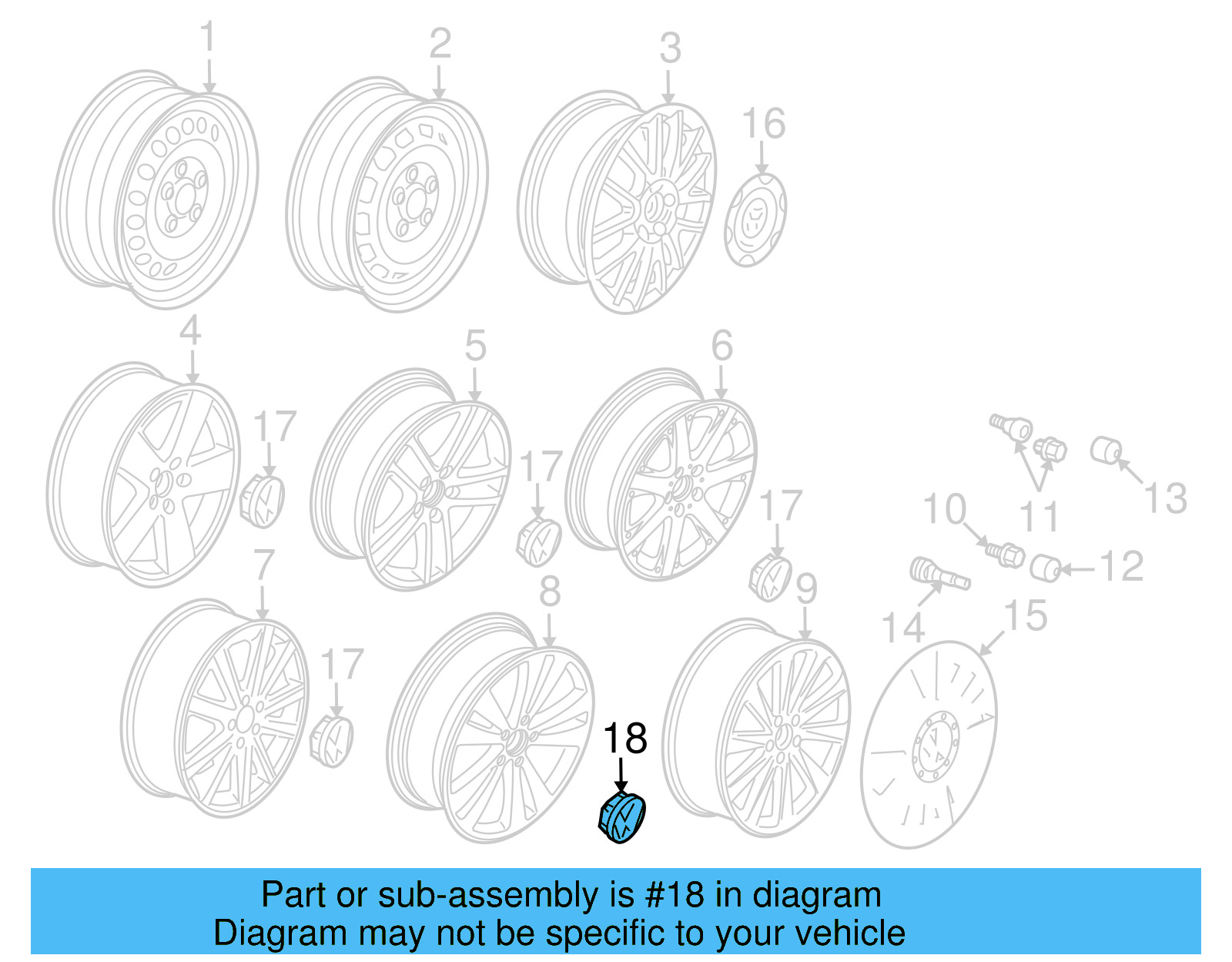 Center Cap 3C0-601-149-N-88Z - View 11