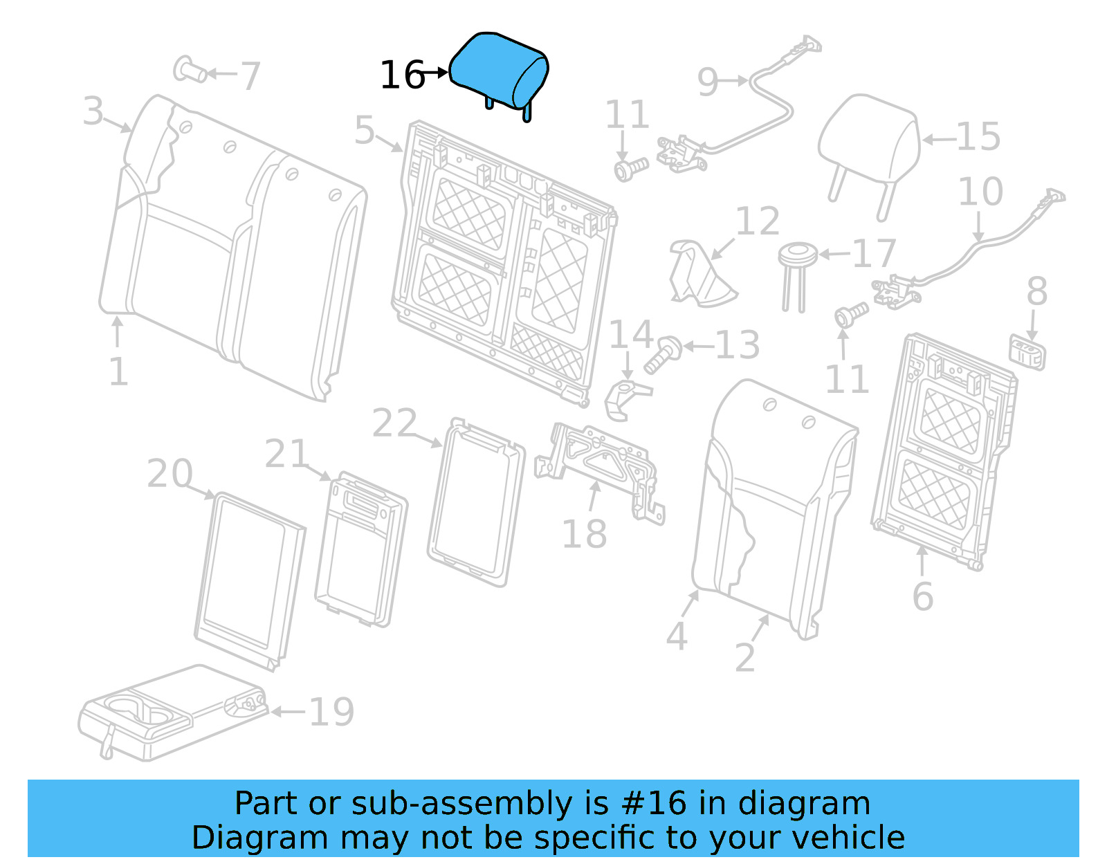Headrest, Center 17A-885-902-B-ICE - View 6