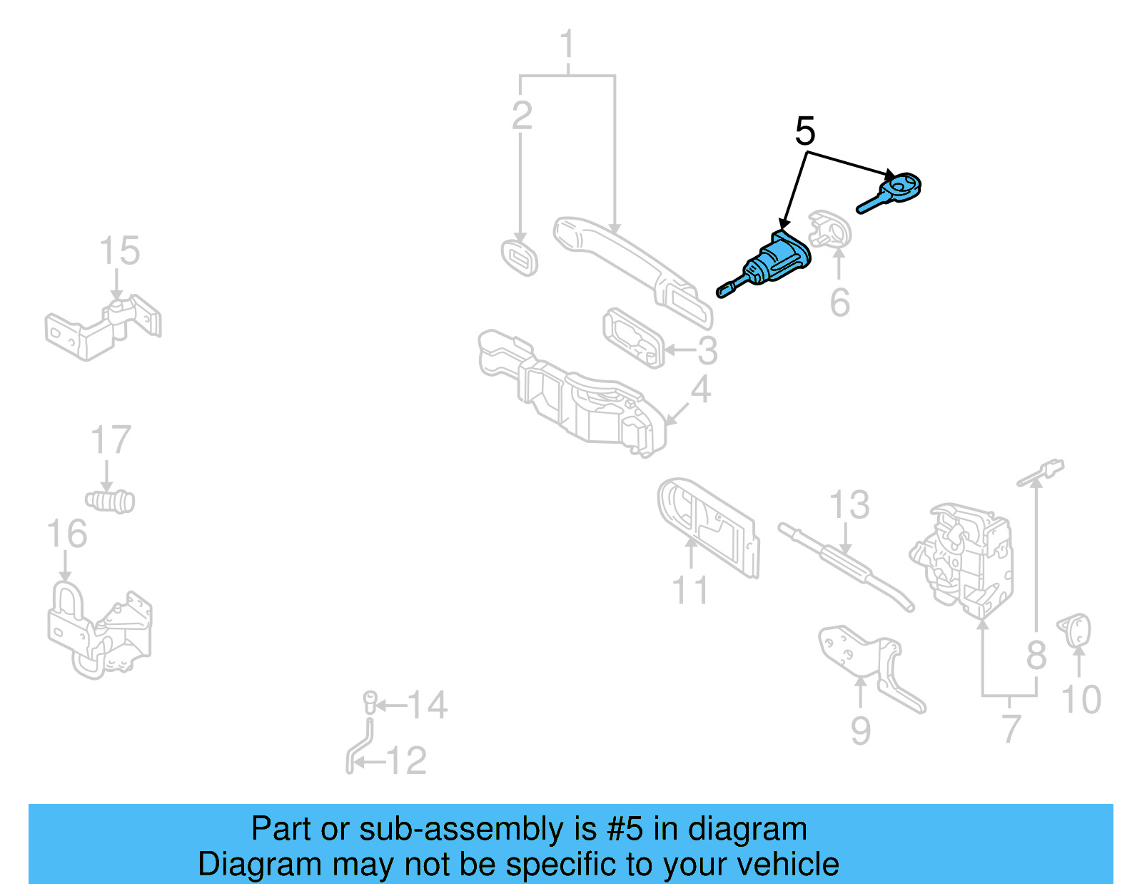 Cylinder & Keys 107-837-167-JG - View 5