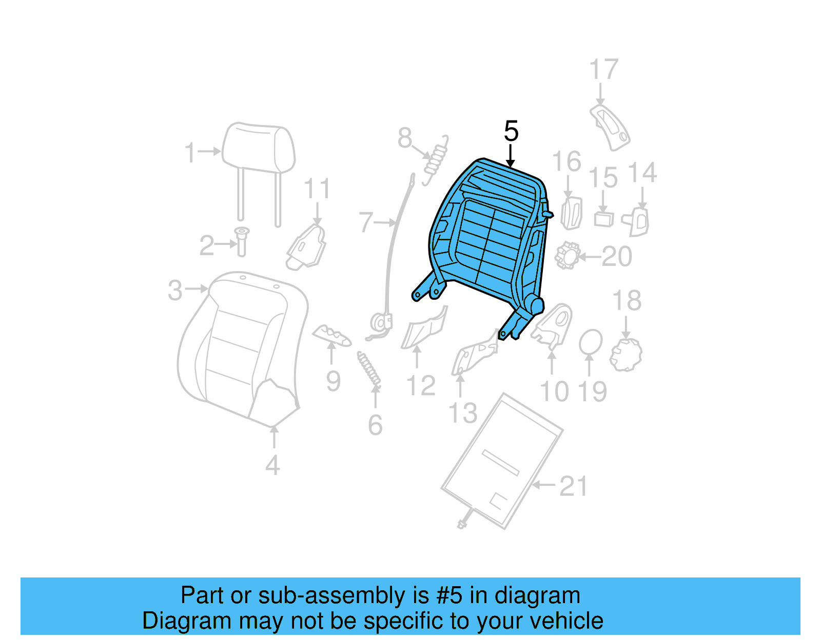 Seat Back Frame 1C0-881-045-P - View 5