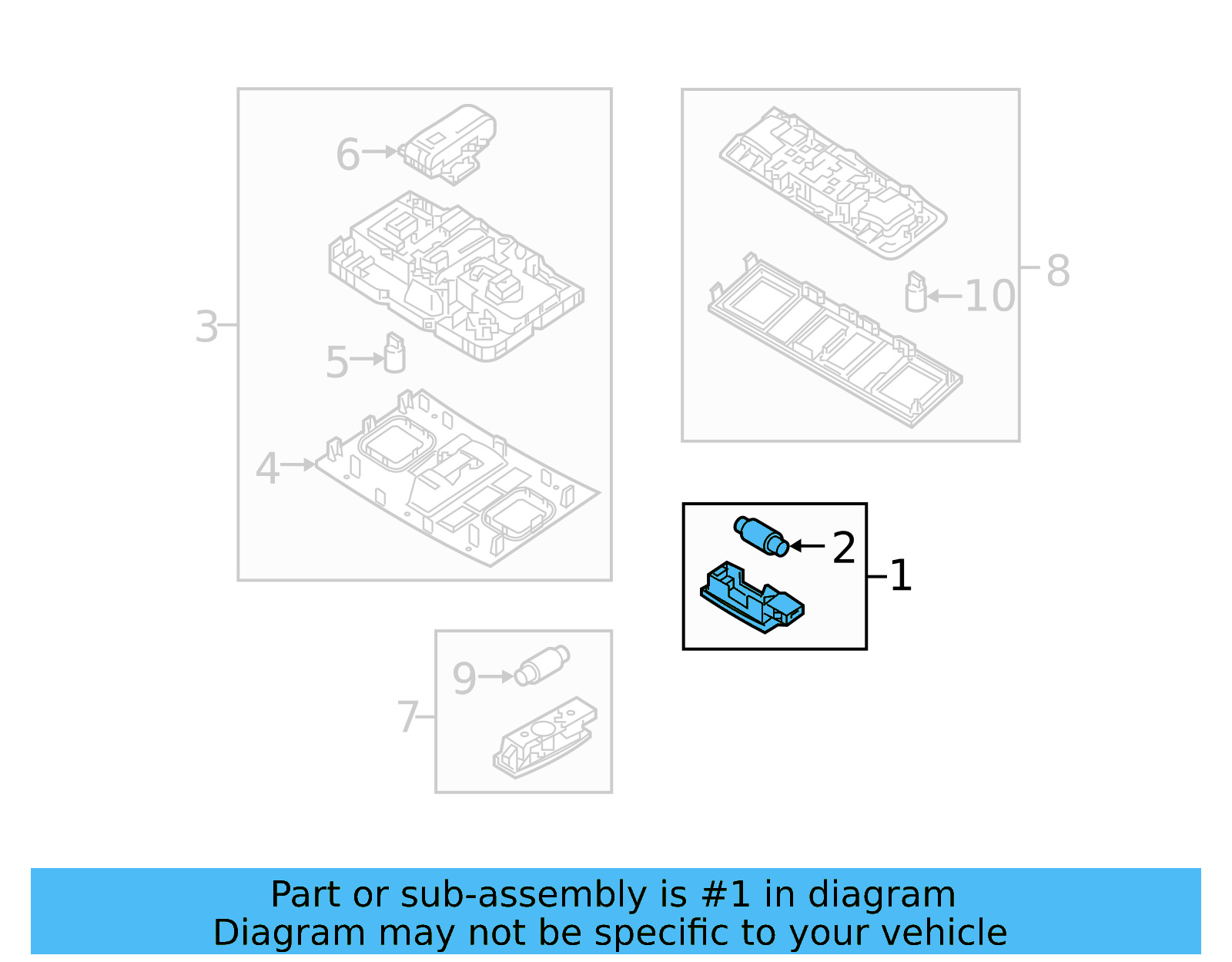 Visor Lamp 1K0-947-109-RM5