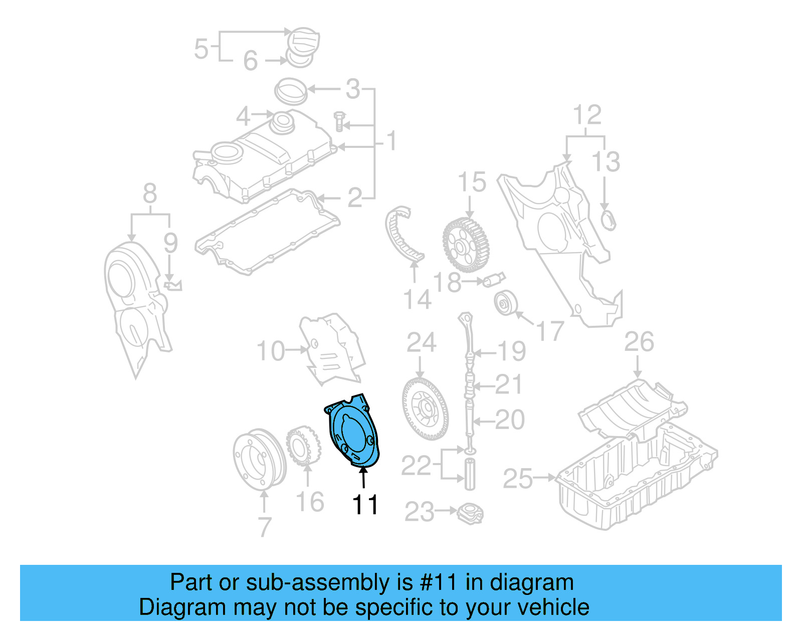 Lower Timing Cover 038-109-175 - View 14