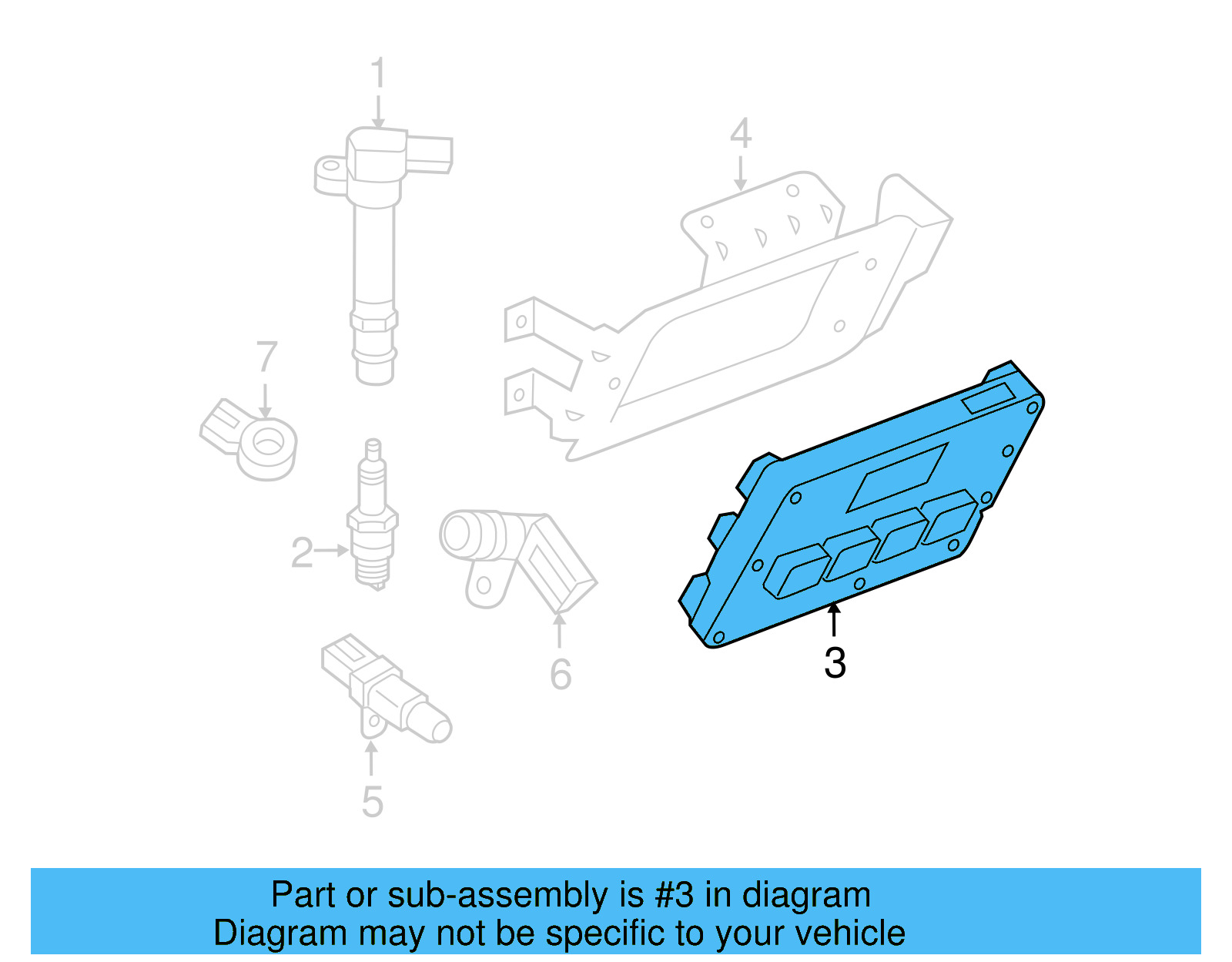 Engine Control Module (ECM) 7B0-906-032-H - View 4