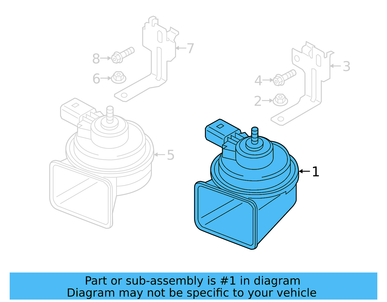 Low Note Horn 5Q0-951-221-P - View 9