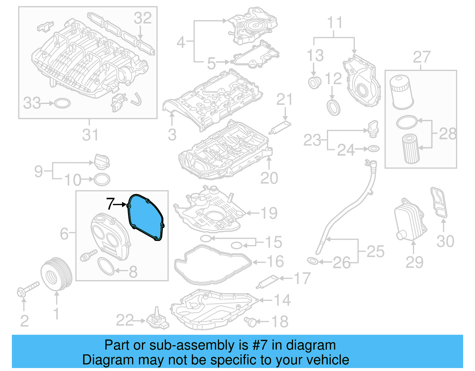 Engine Timing Cover Gasket 06L-103-483-A - View 38
