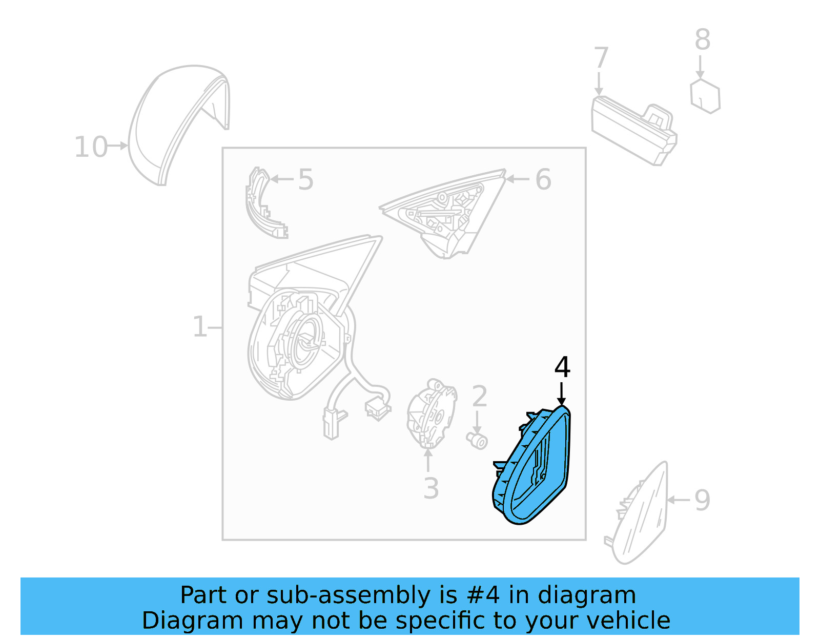 Door Mirror Trim Ring 17A-857-601-9B9 - View 5