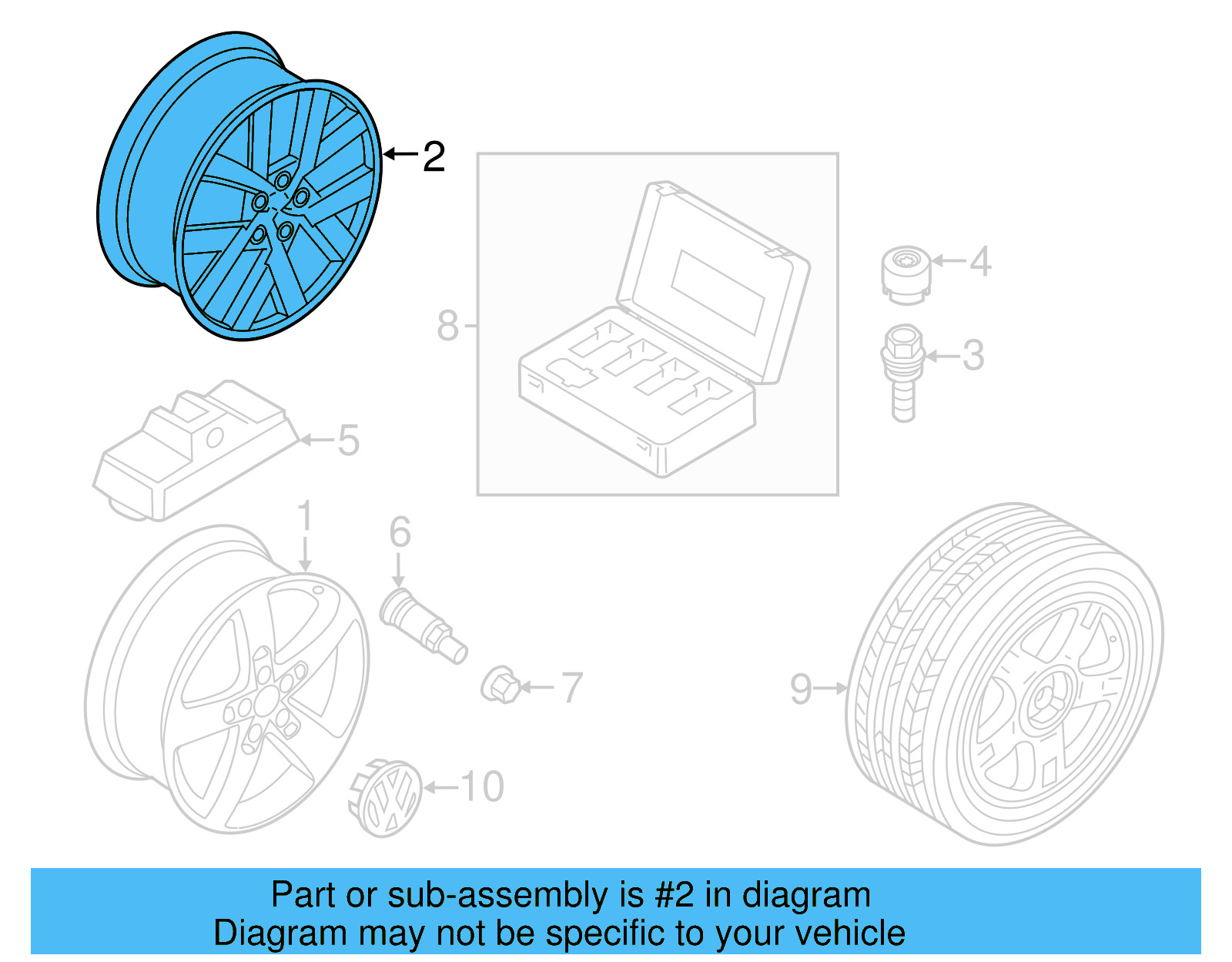 Wheel, Alloy 7P6-601-025-AJ-ZD8 - View 12