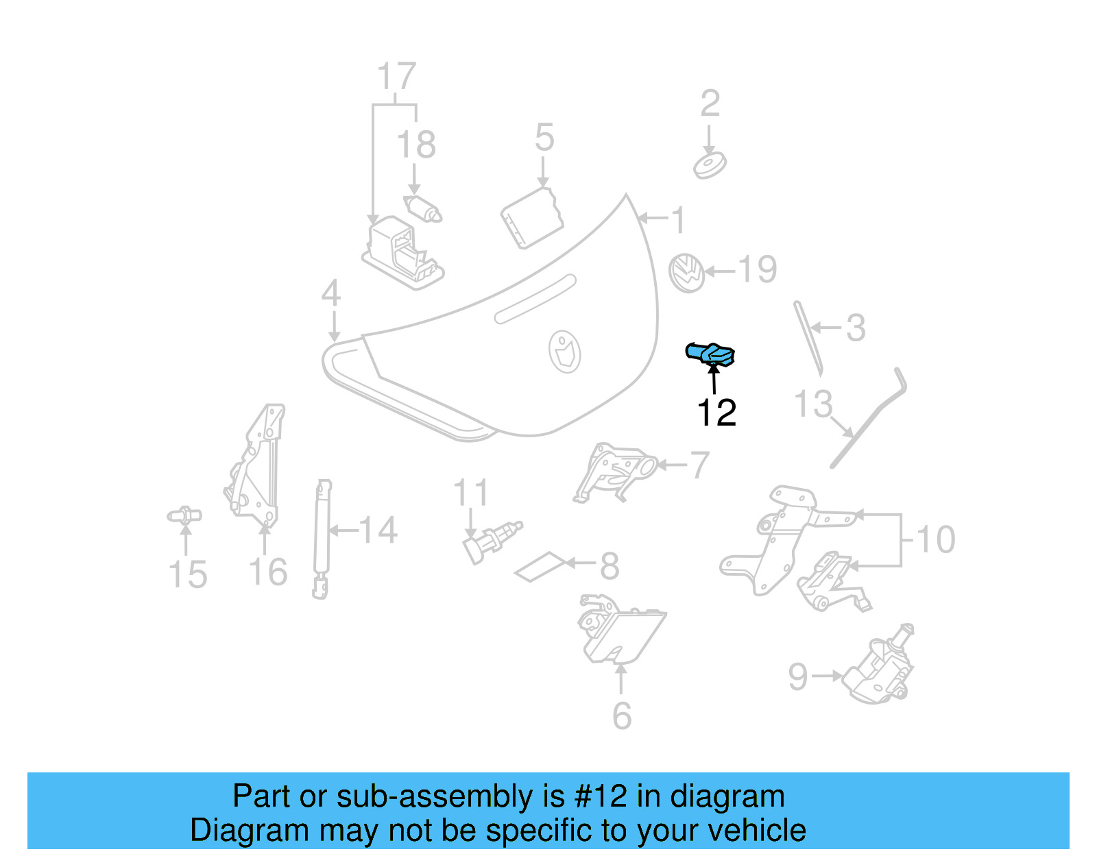 Lock Cylinder 1Y0-827-469-FCS - View 6