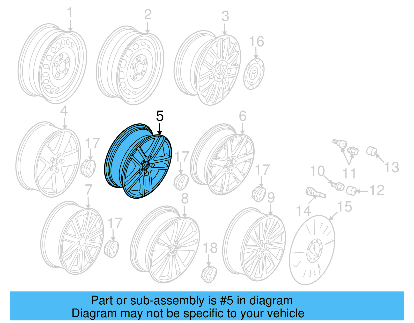 Wheel, Alloy 3C0-601-025-R-88Z - View 15