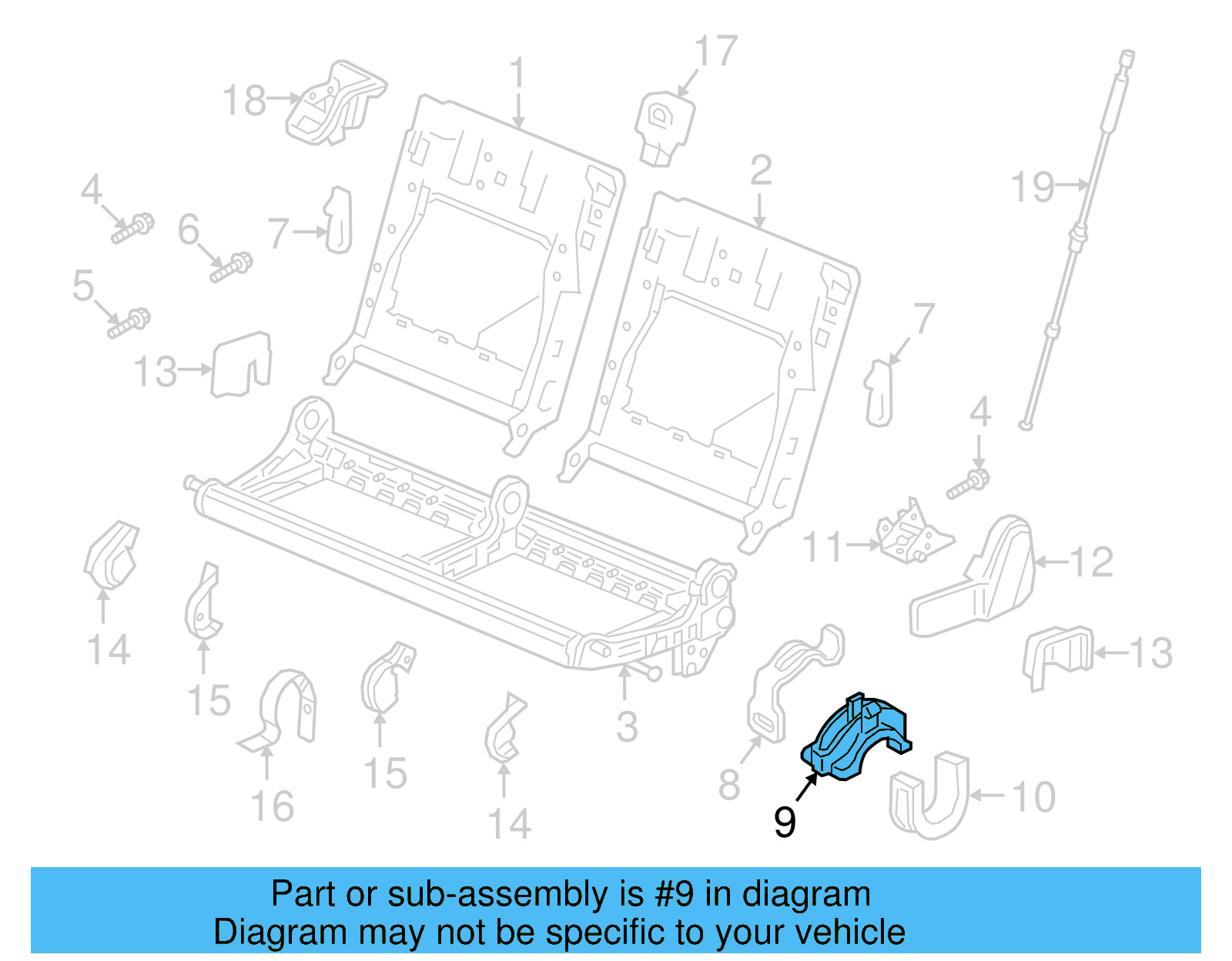 Seat Frame Clip 5QF-888-560-A - View 2