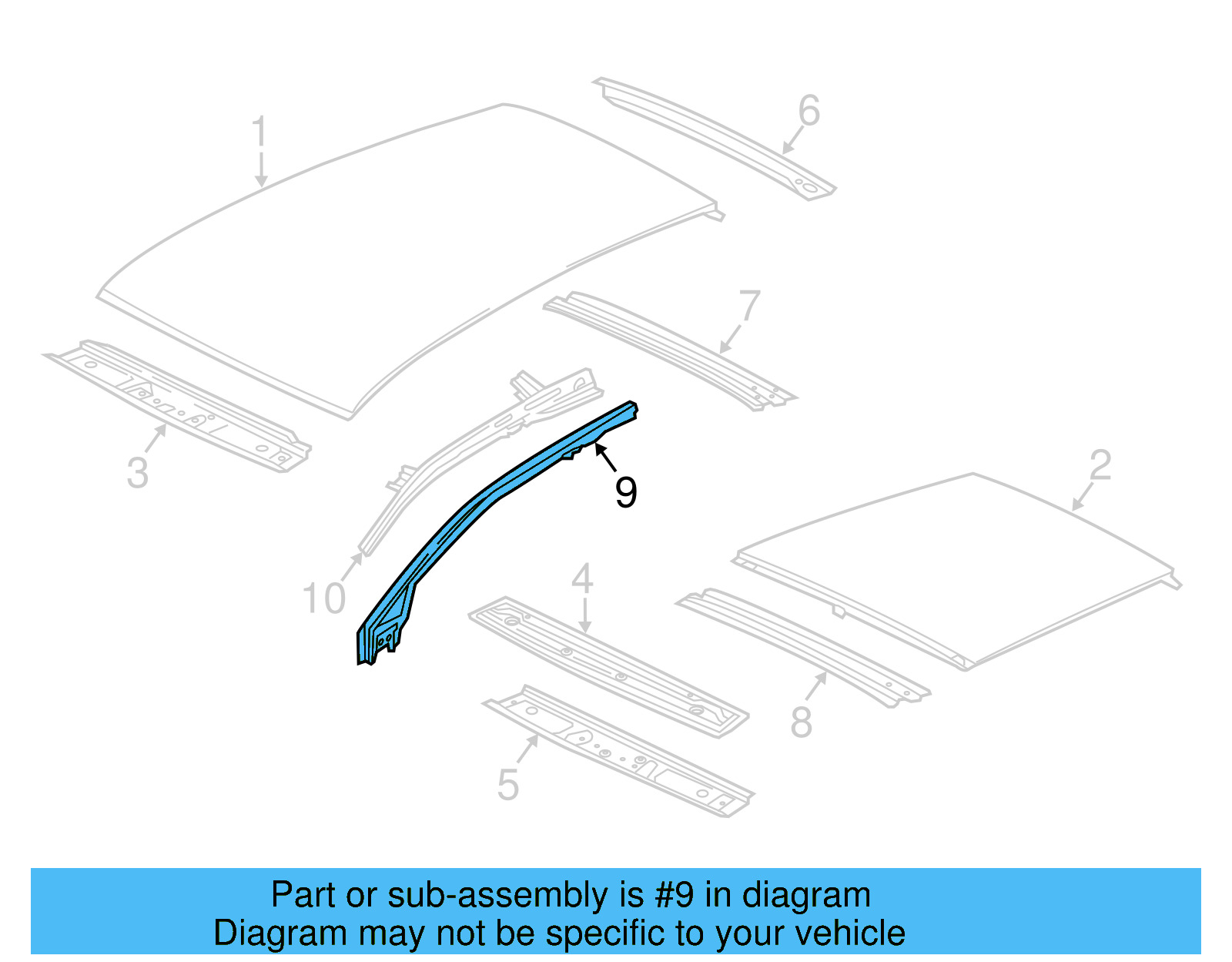 Roof Rail 5G4-809-438-A - View 11