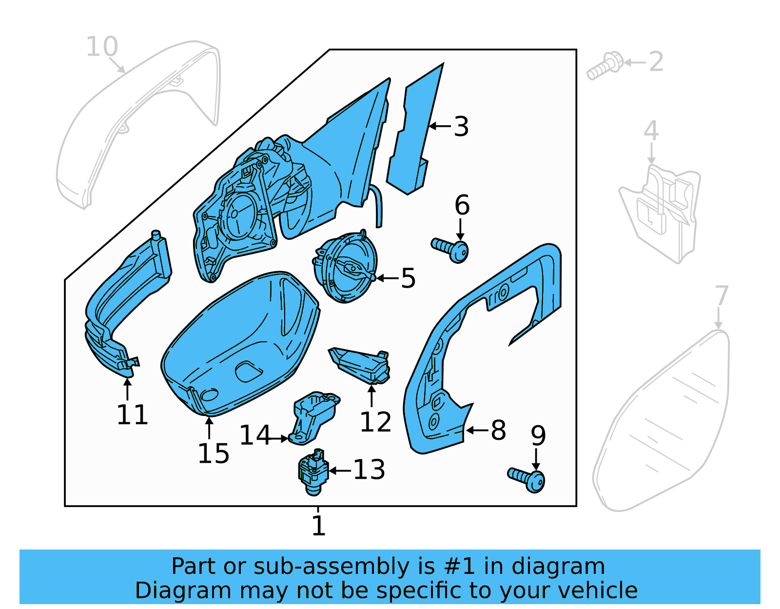 Mirror Assembly 3CM-857-508-E-9B9 - View 4