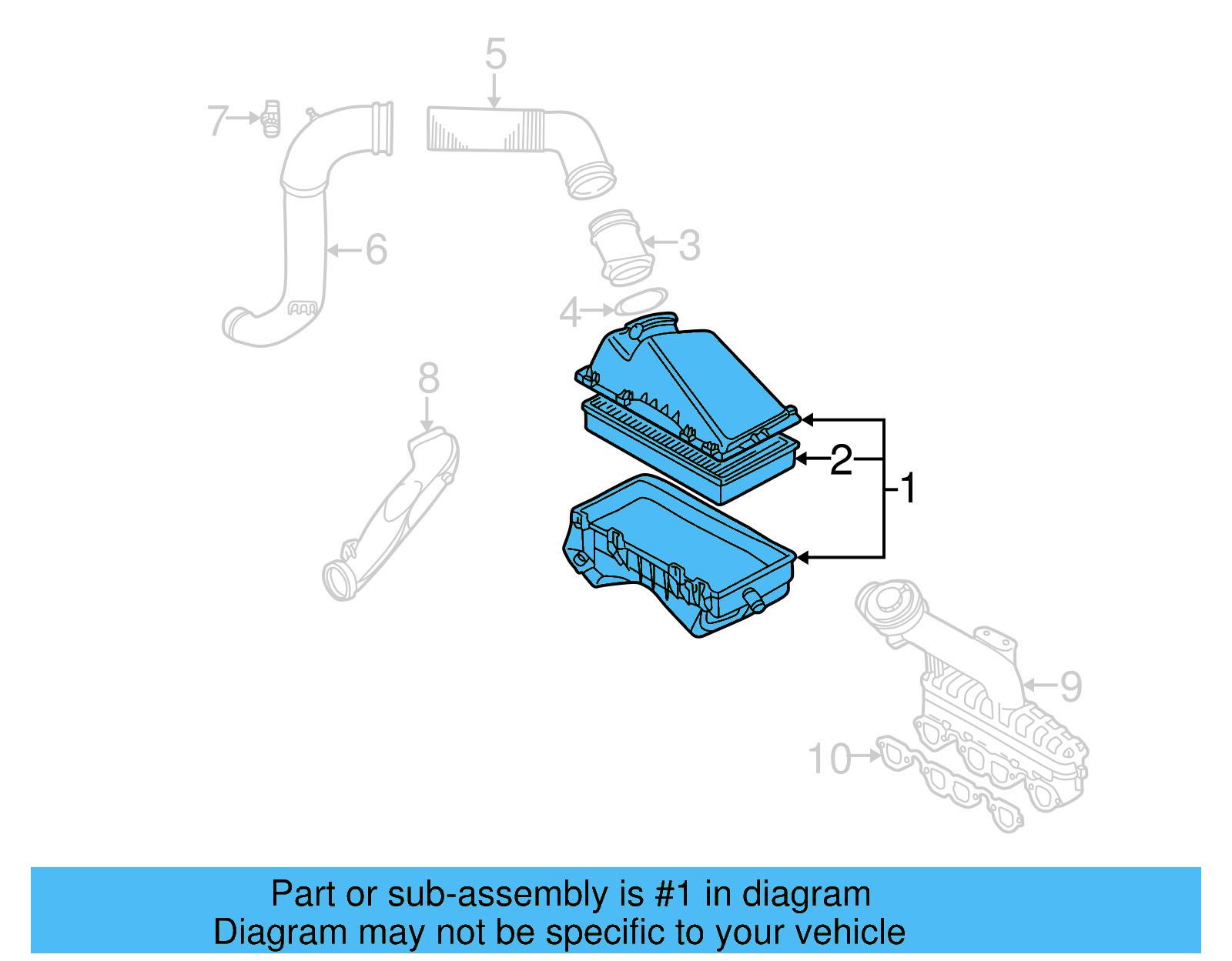 Air Cleaner Assembly 1J0-129-607-AE - View 16