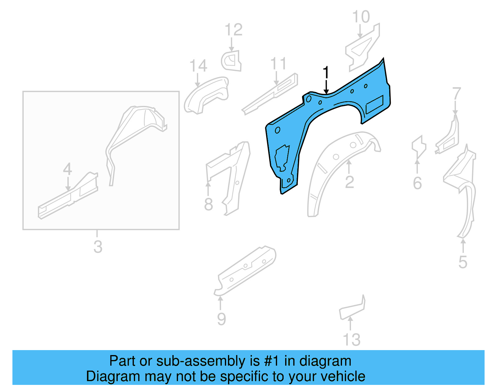 Inner Panel Assembly 1Q0-809-405-A - View 4