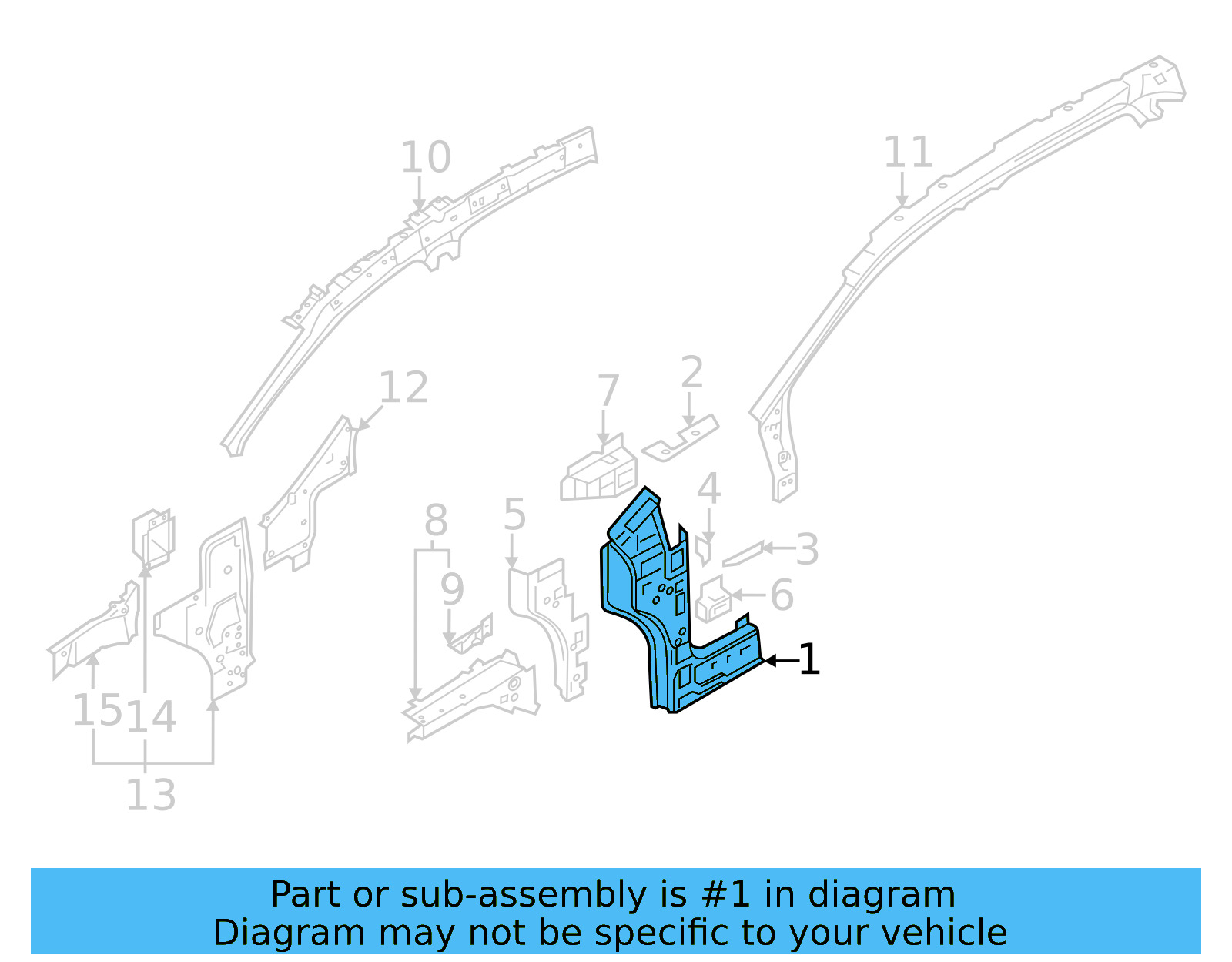 Outer Hinge Pillar 11A-809-209-A - View 3