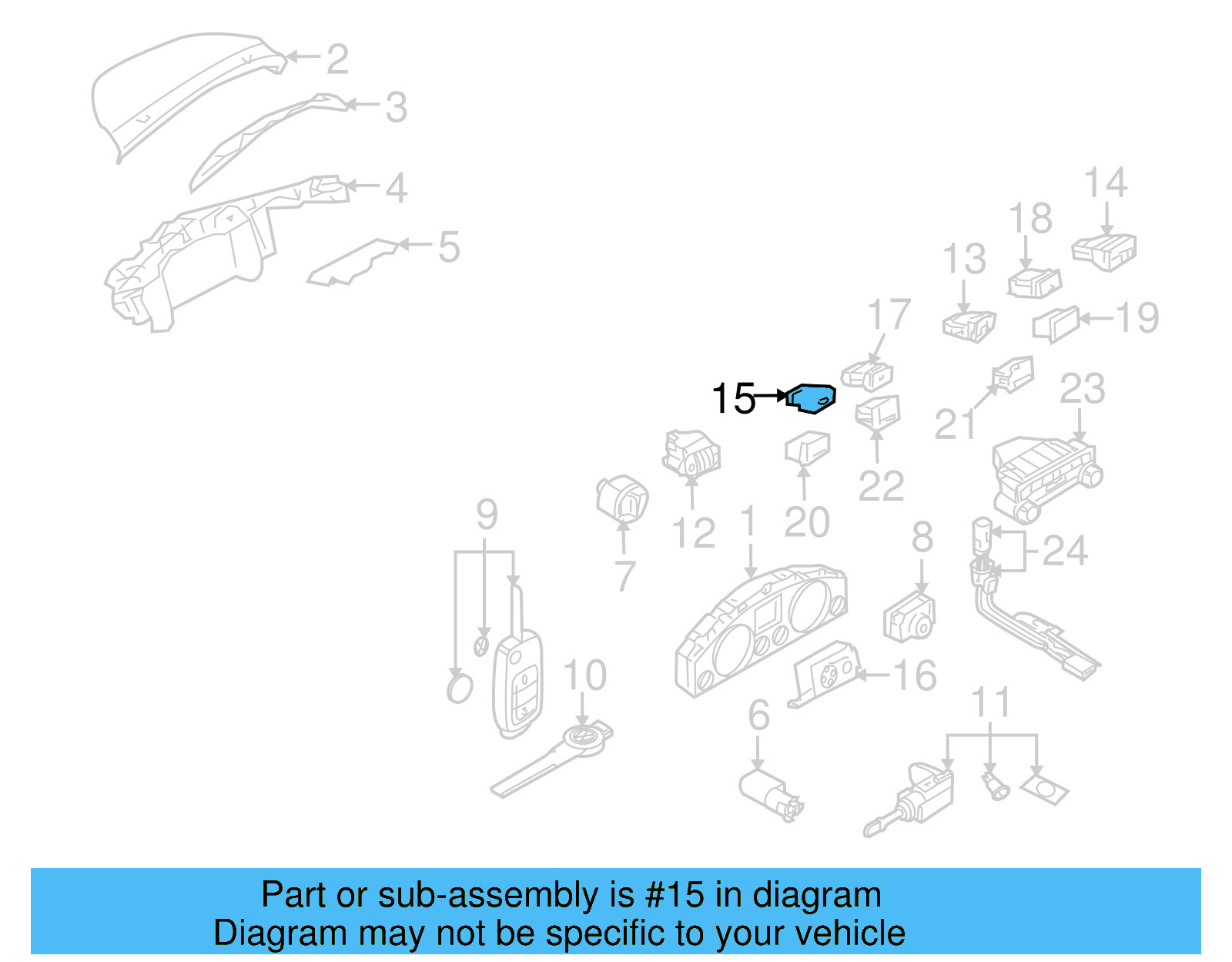 Seat Heat Switch 7L6-963-563-B-3X1 - View 10