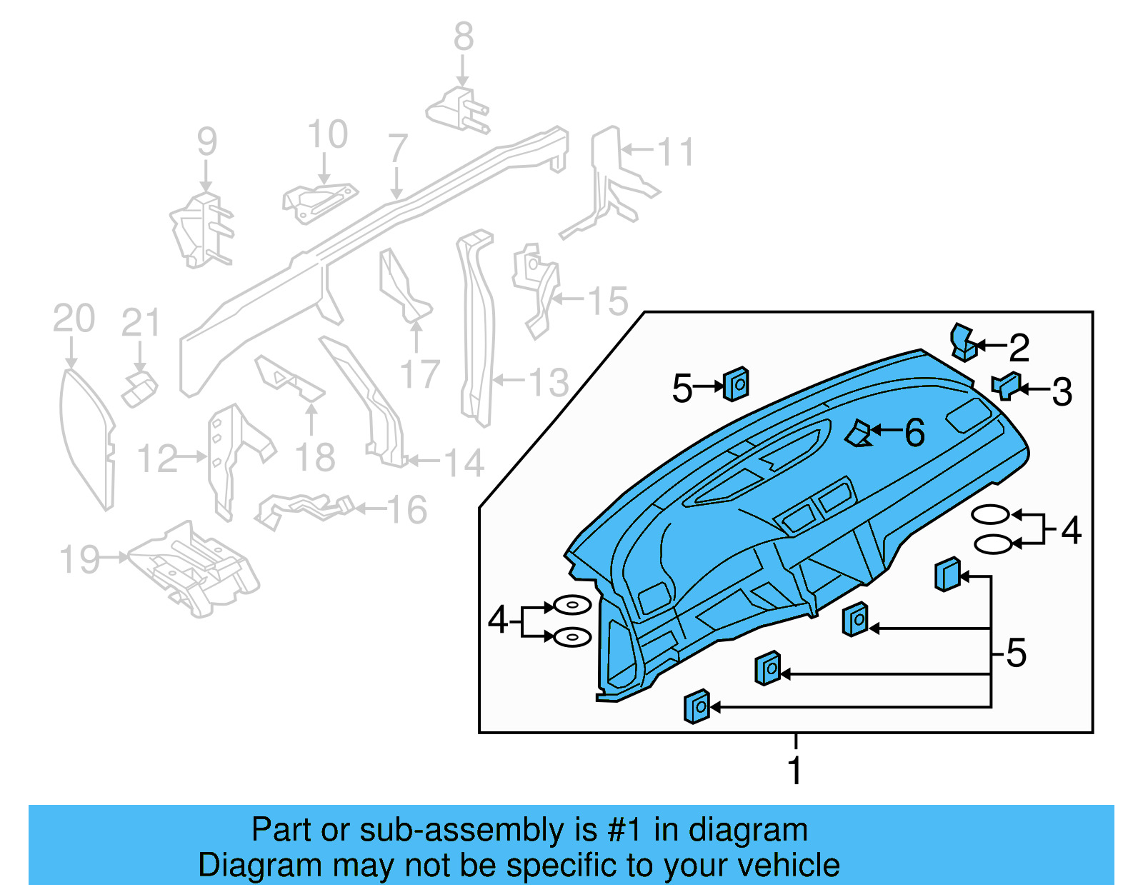 Instrument Panel 3C1-857-004-AG-TKY - View 5
