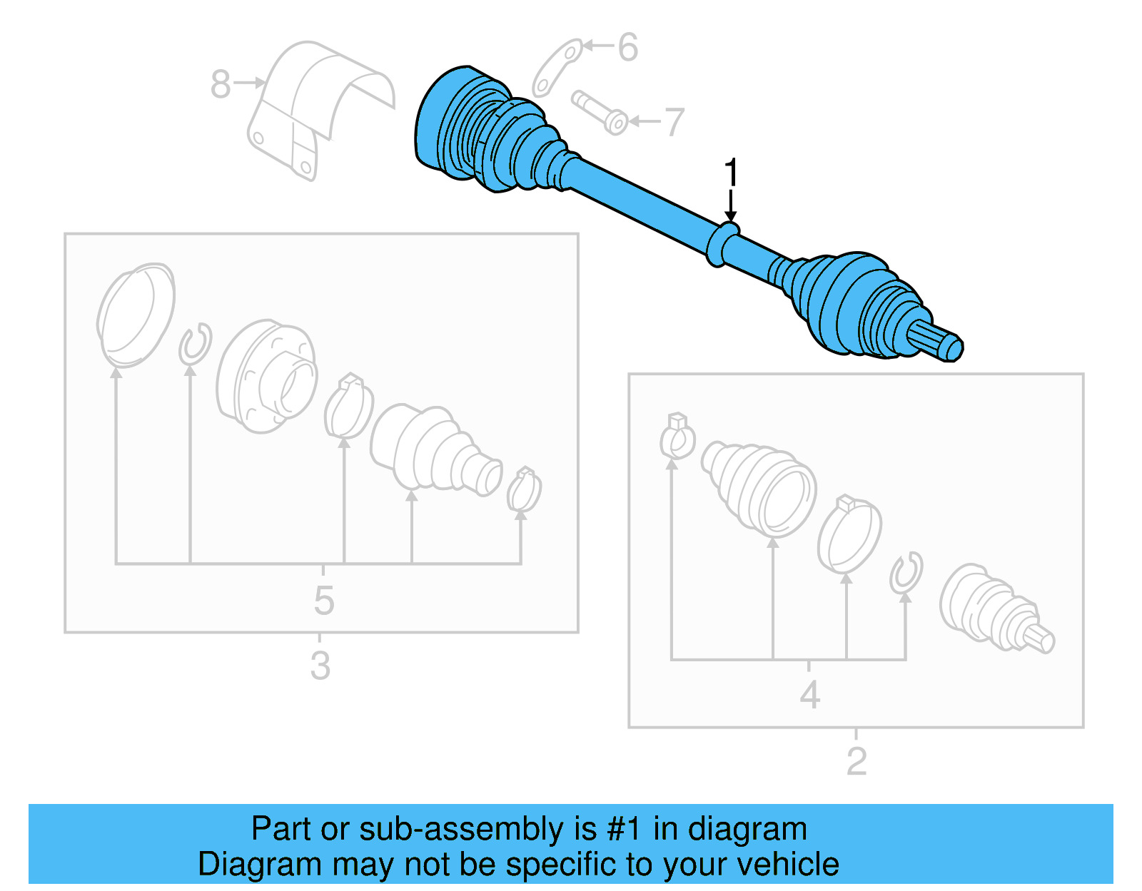 Axle Assembly 3C0-407-272-BD - View 4