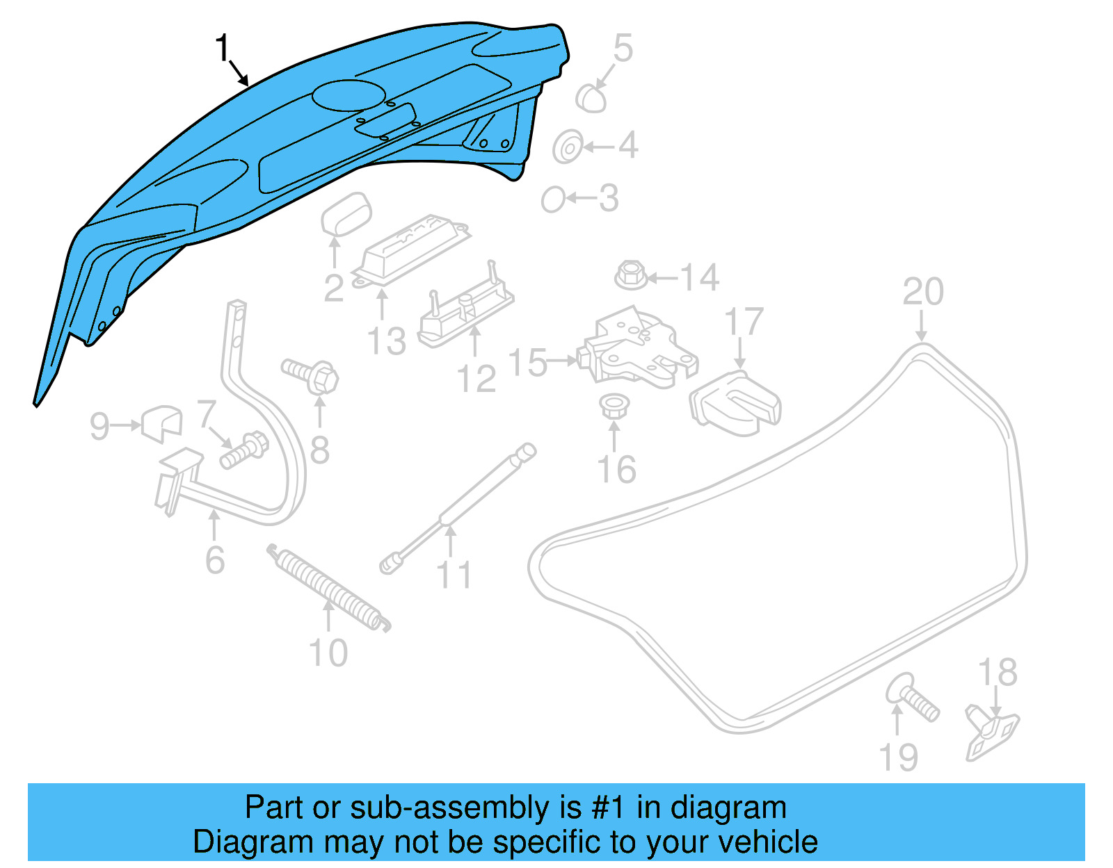 Trunk Lid 561-827-025-L - View 3