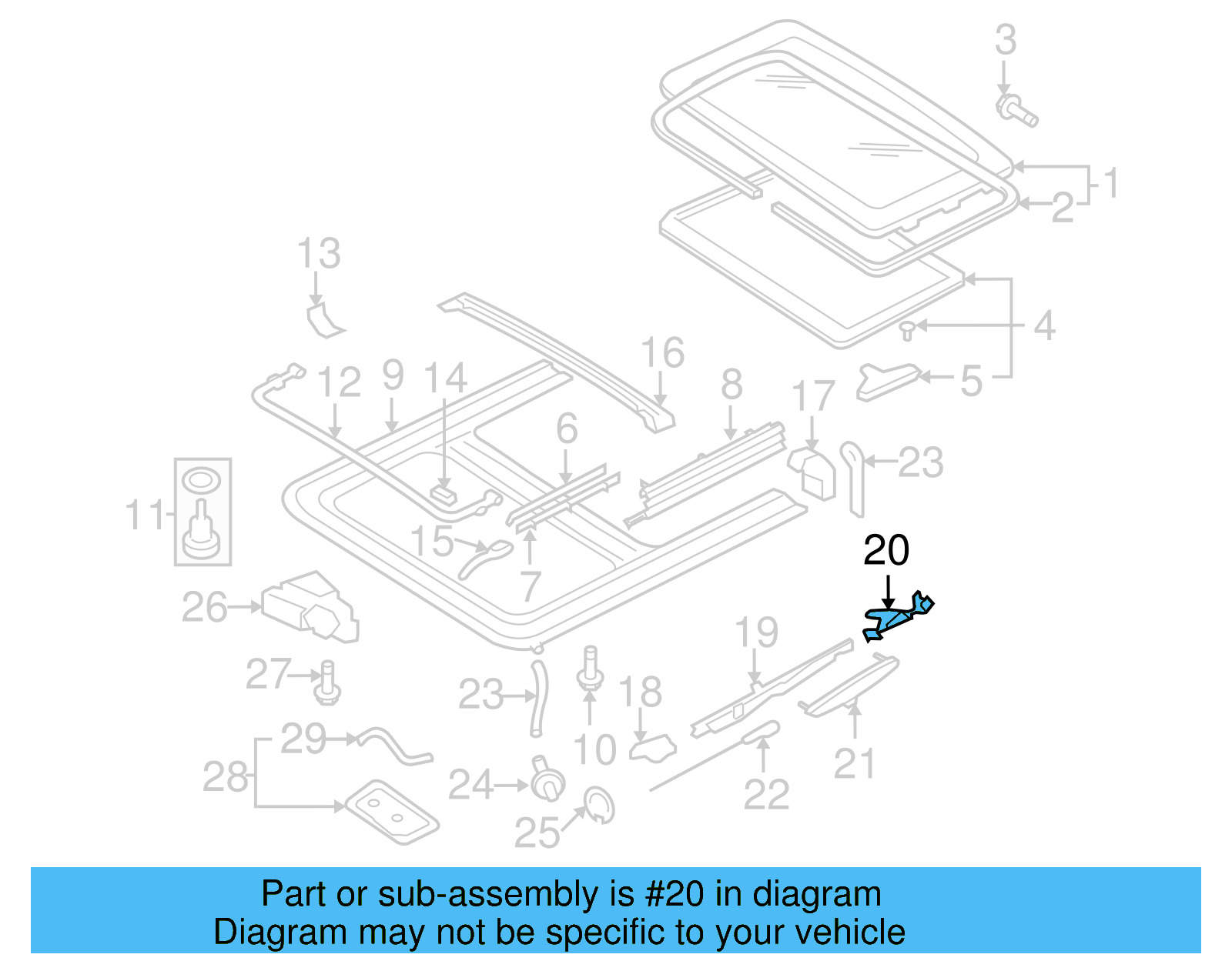 Sunroof Guide Jaw 8D5-877-482 - View 9