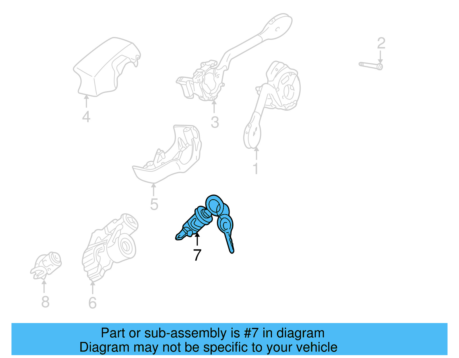 Ignition Lock Cylinder 6N0-905-855-G - View 5