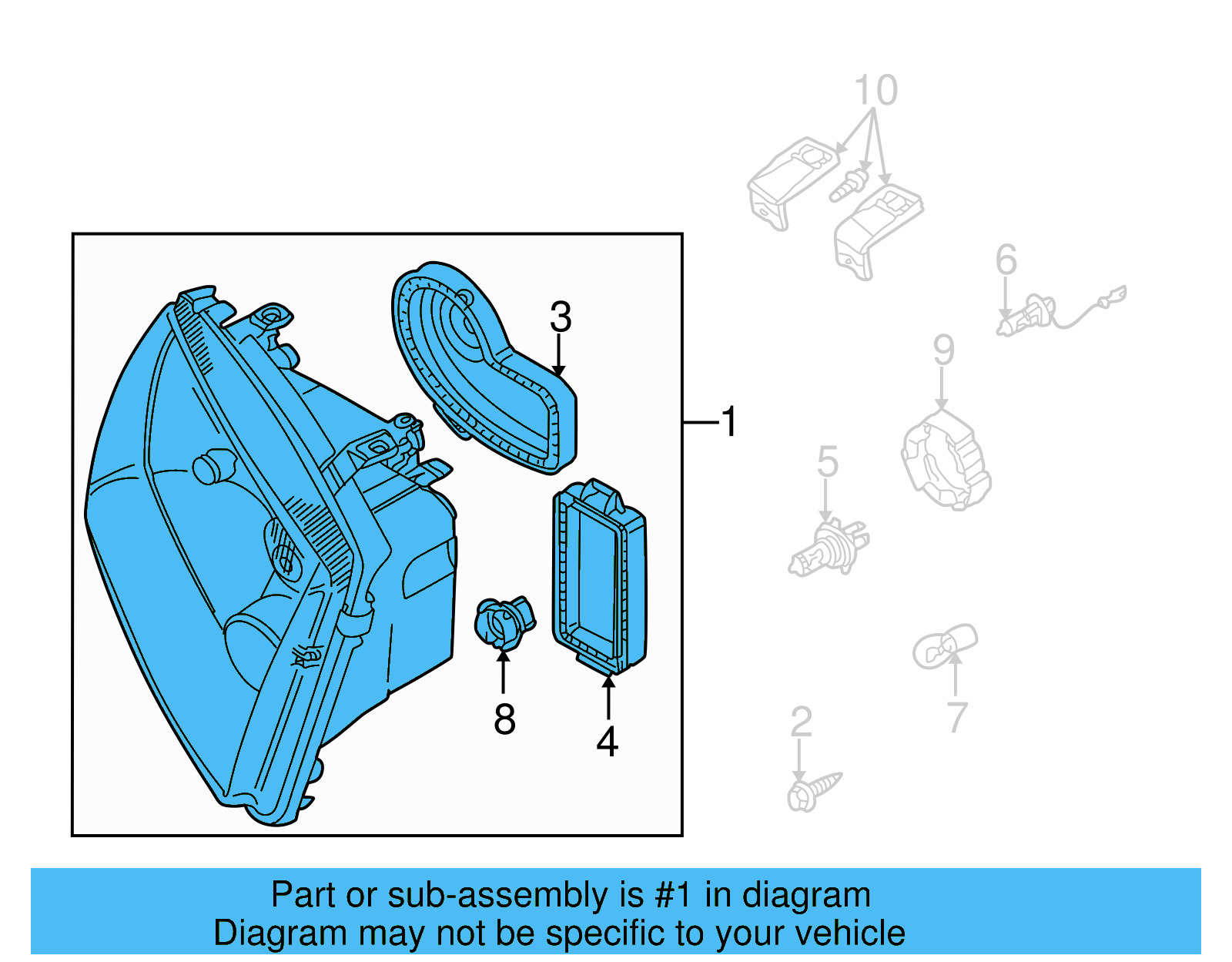 Composite Headlamp 1J5-941-017-BH - View 3