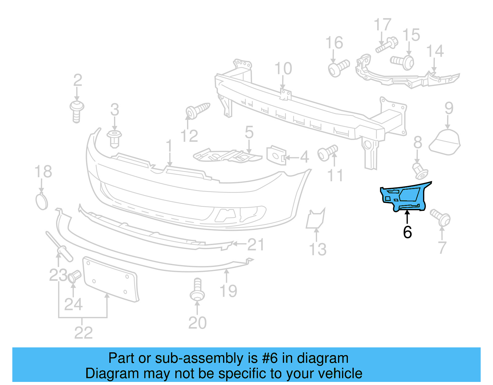 Bumper Cover Support Rail 5K0-807-724-B - View 11