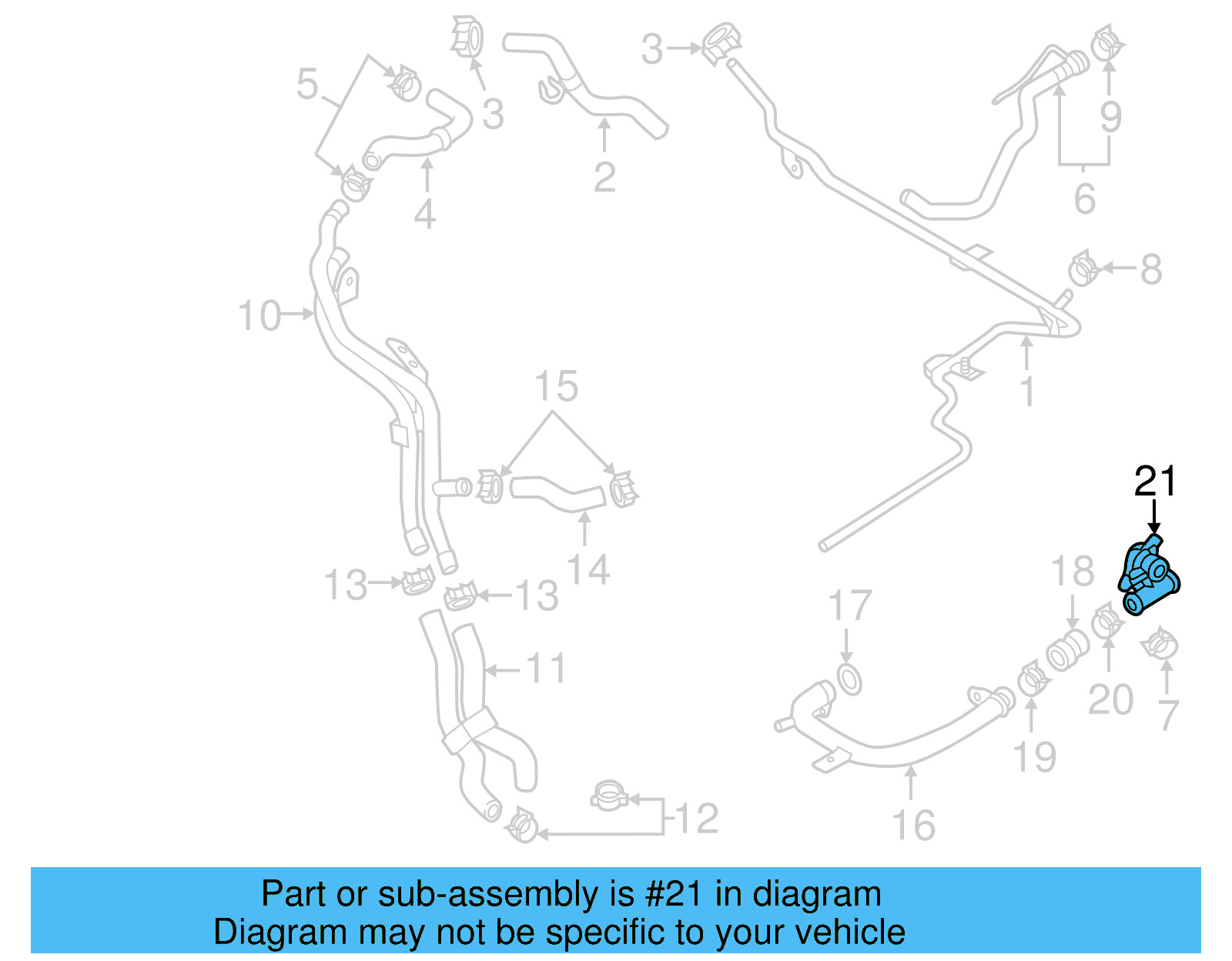 HVAC Heater Hose Connector 06J-121-085-A - View 5