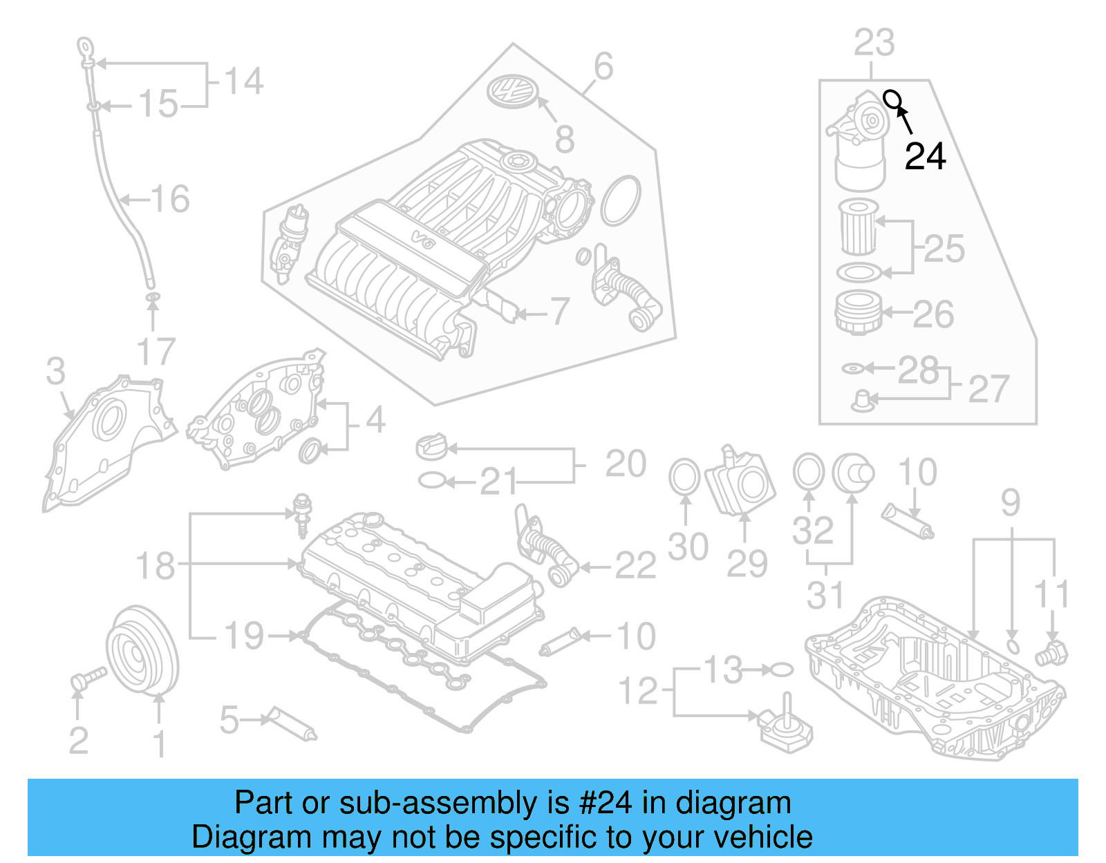 Engine Oil Filter Adapter Gasket 022-115-111 - View 13