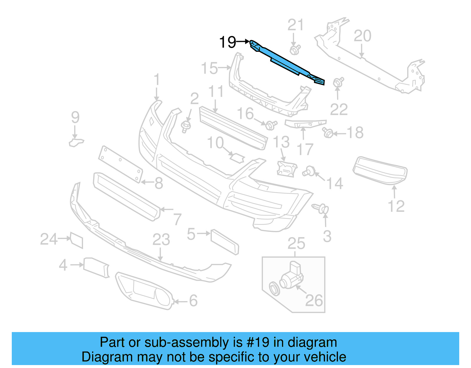 Bumper Impact Absorber 7L6-807-550-B - View 4