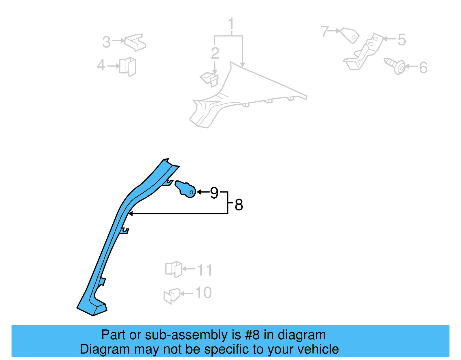 Lower Quarter Trim 3C8-867-766-9B9 - View 2