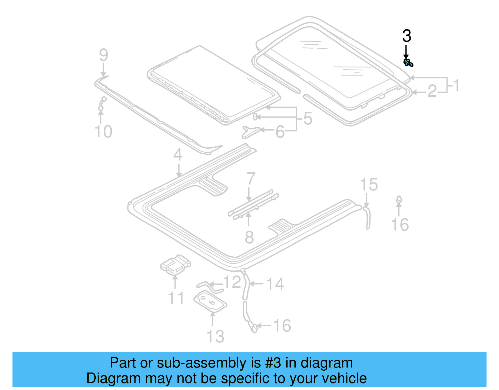 Sunroof Glass Bolt 8D0-877-721-C - View 11