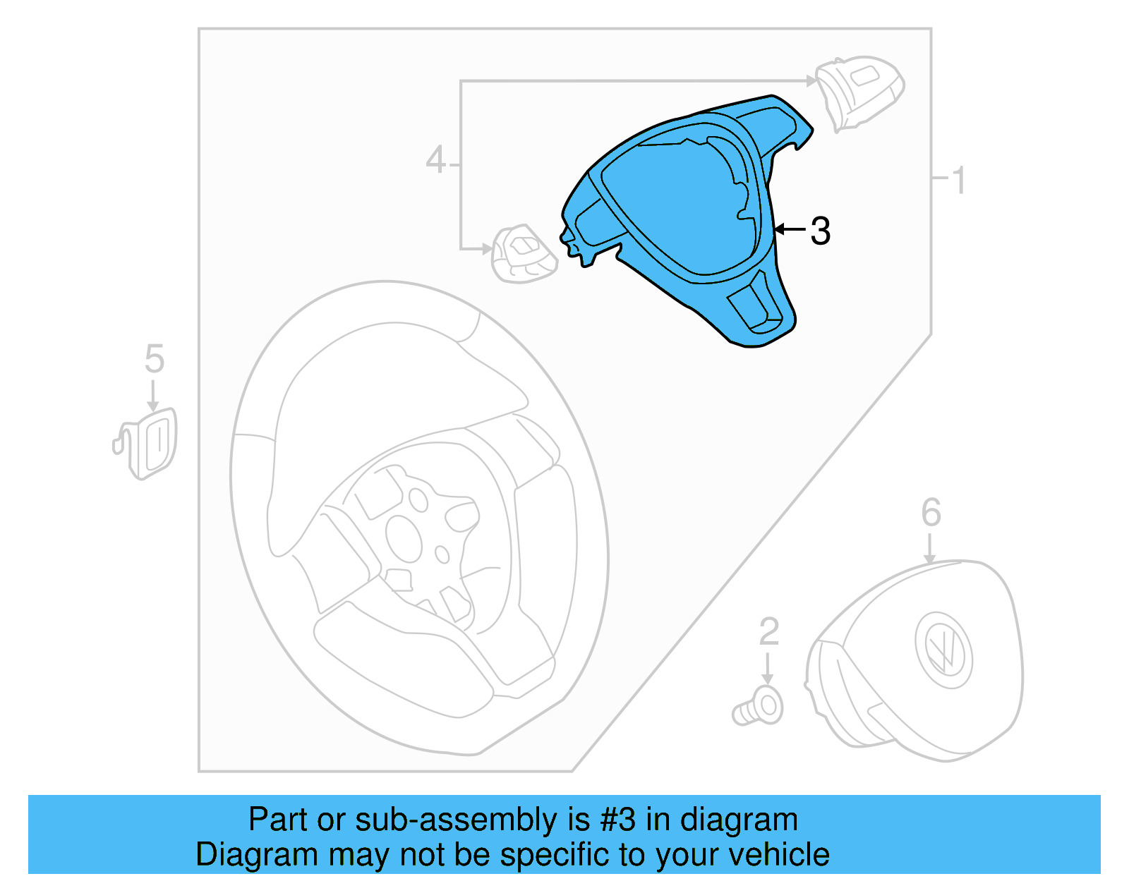Steering Wheel Trim 6C0-419-685-B-N0R - View 12