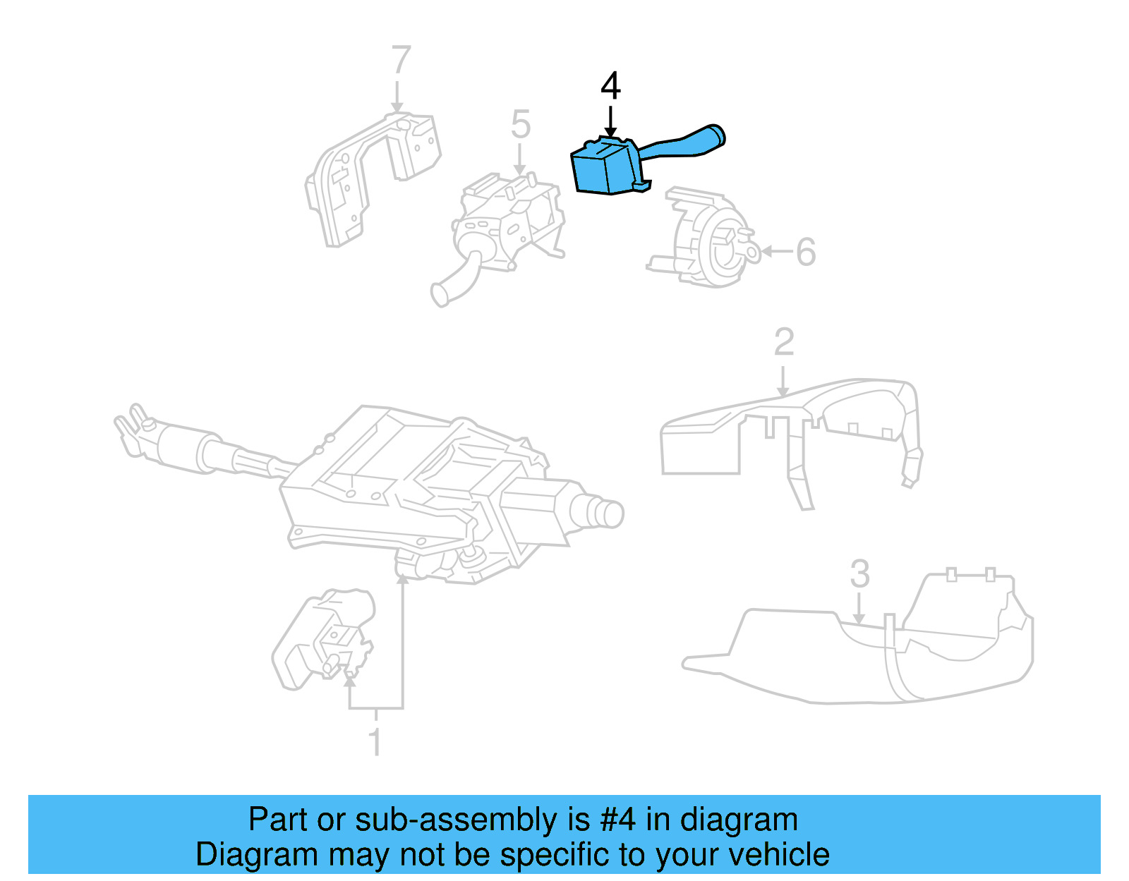 Wiper Switch 3D0-953-503-A - View 4