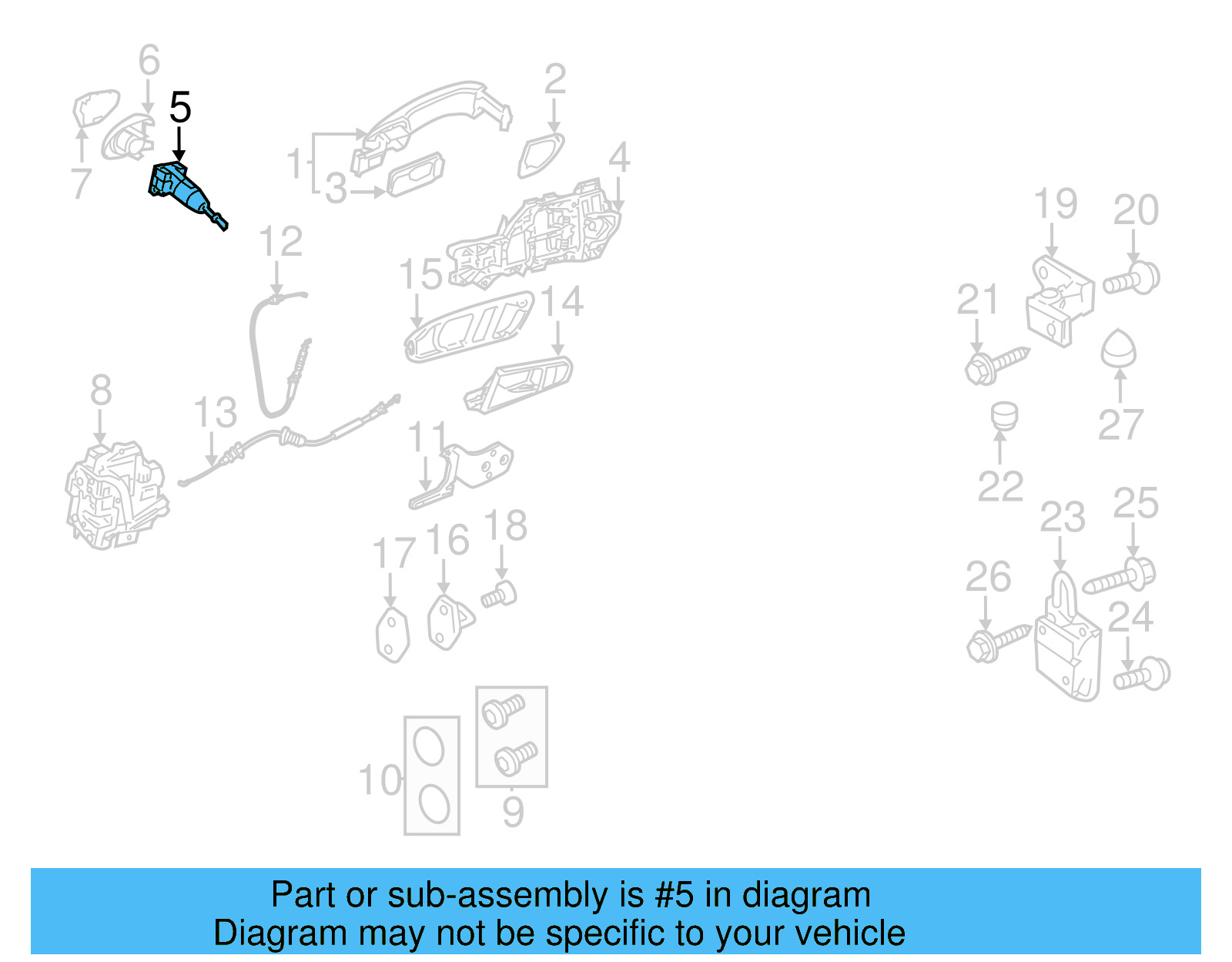 Lock Cylinder 107-837-167-ME - View 5