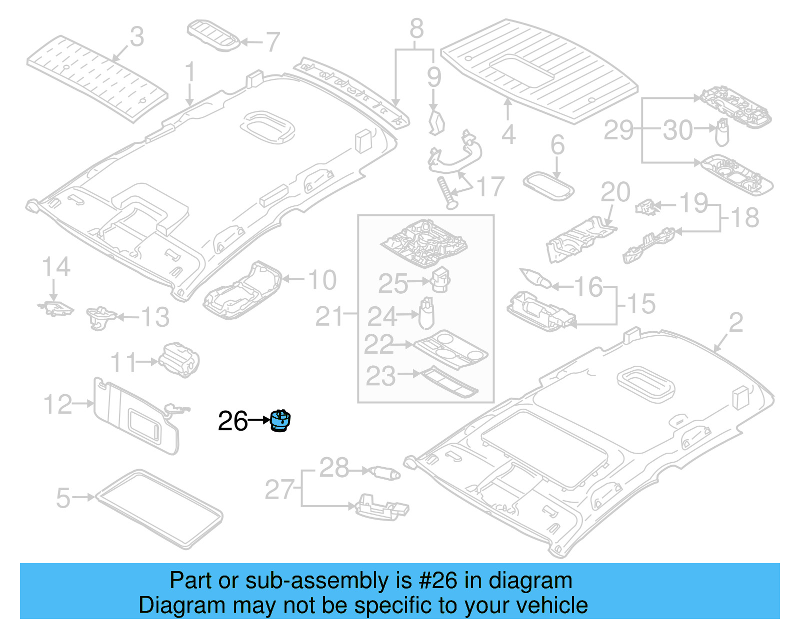 Sunroof Switch 1K9-959-561-A-YBE - View 11