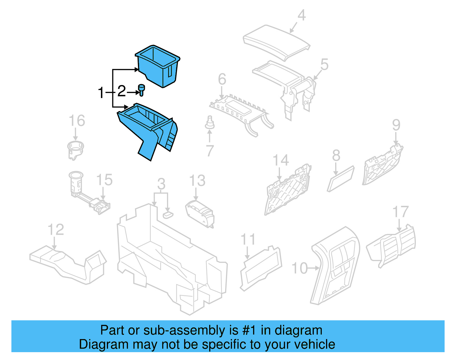 Center Console 3C0-863-315-1QB - View 8