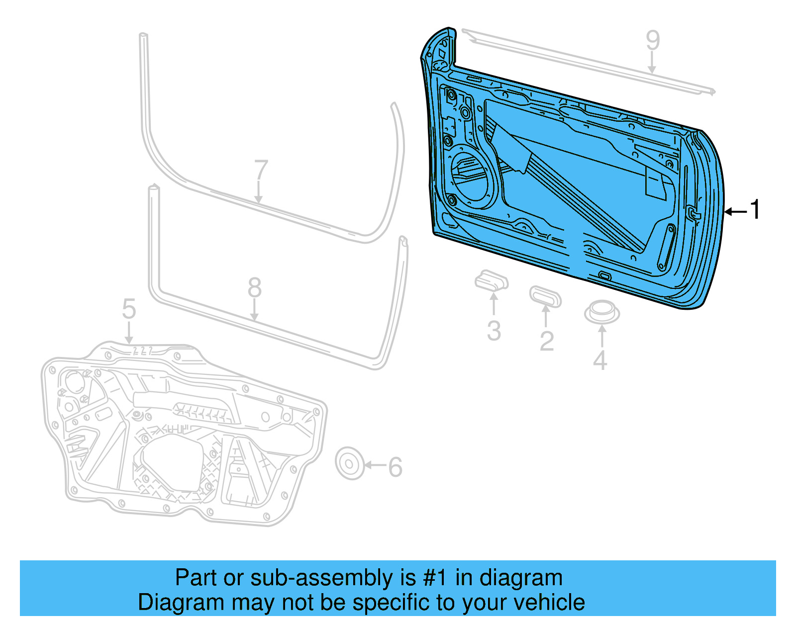 Door Assembly 1Q0-831-056-T - View 3