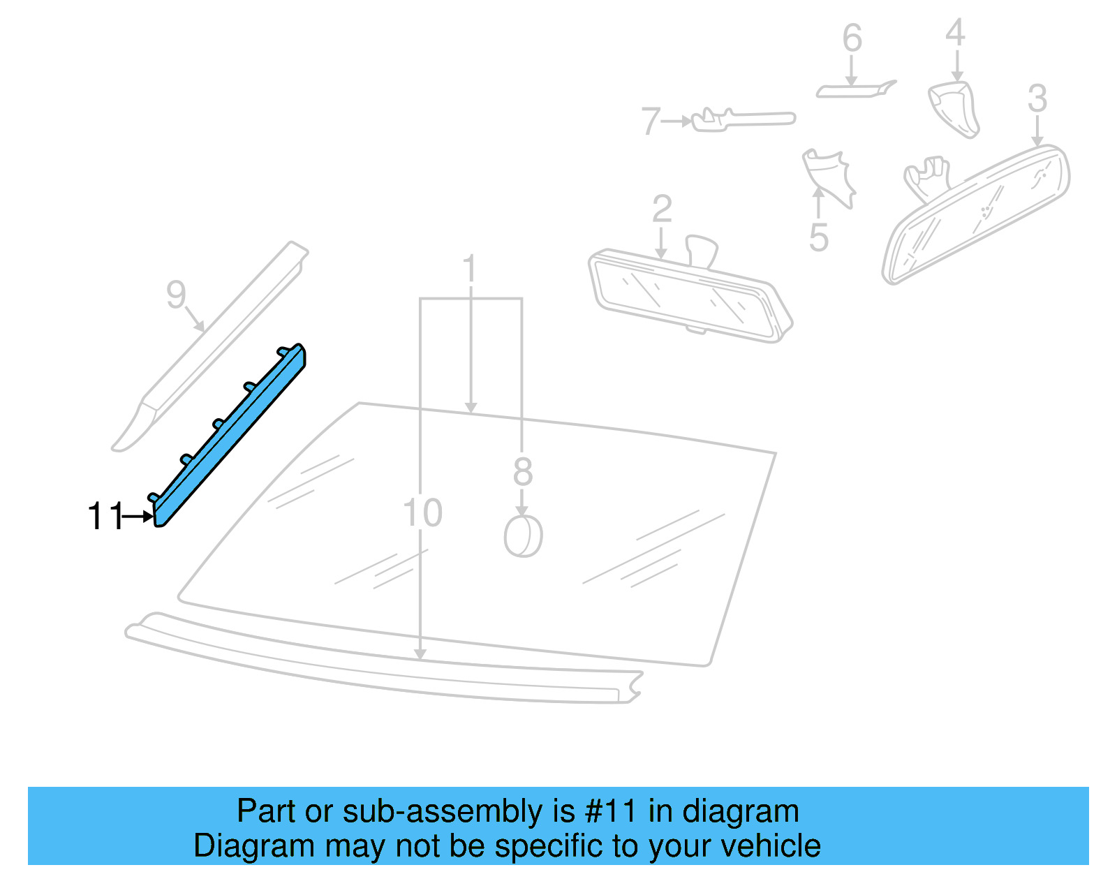 Reveal Molding Retainer Strip 3B0-854-541-A-B41 - View 5