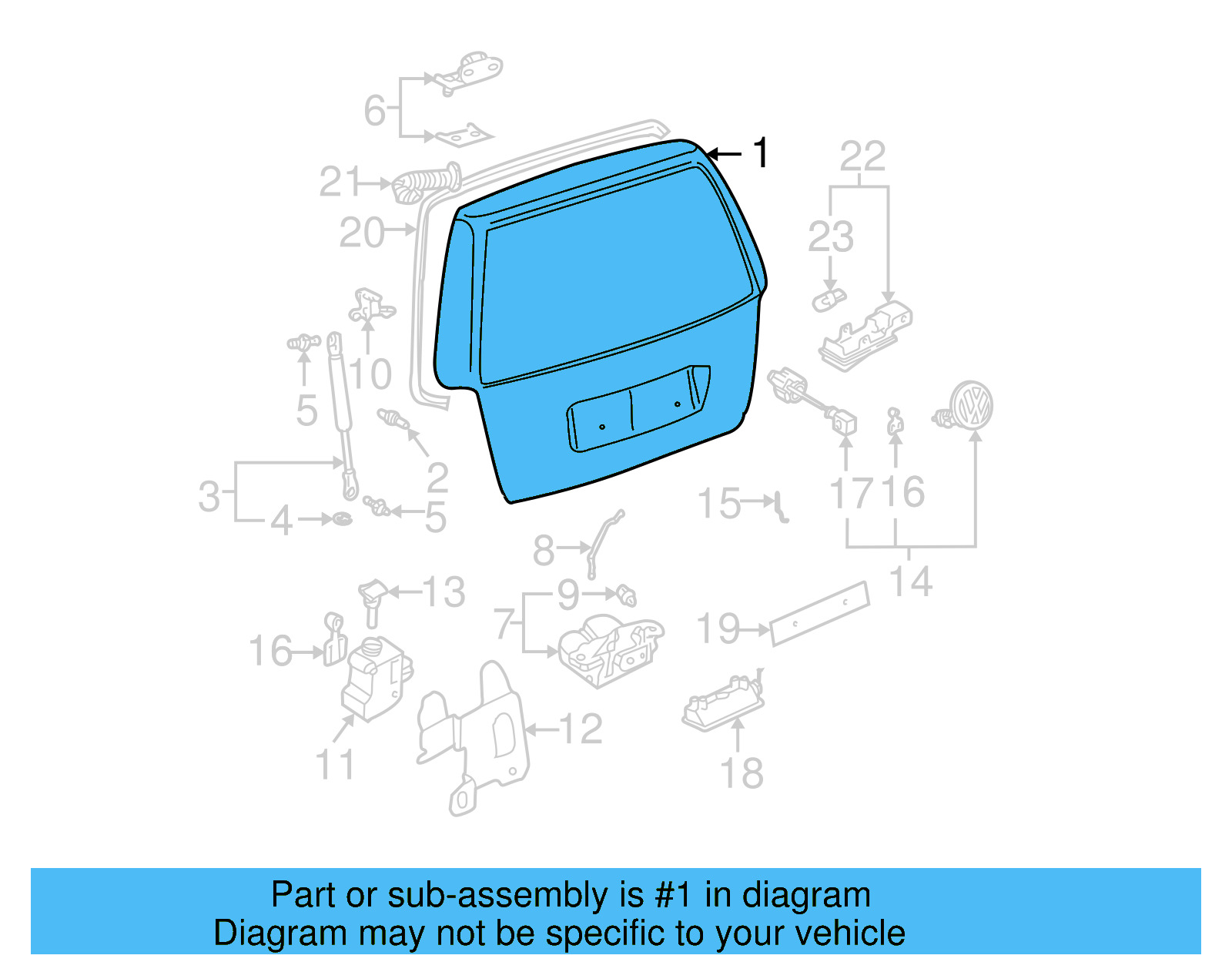 Lift Gate 1J9-827-025-AD - View 5