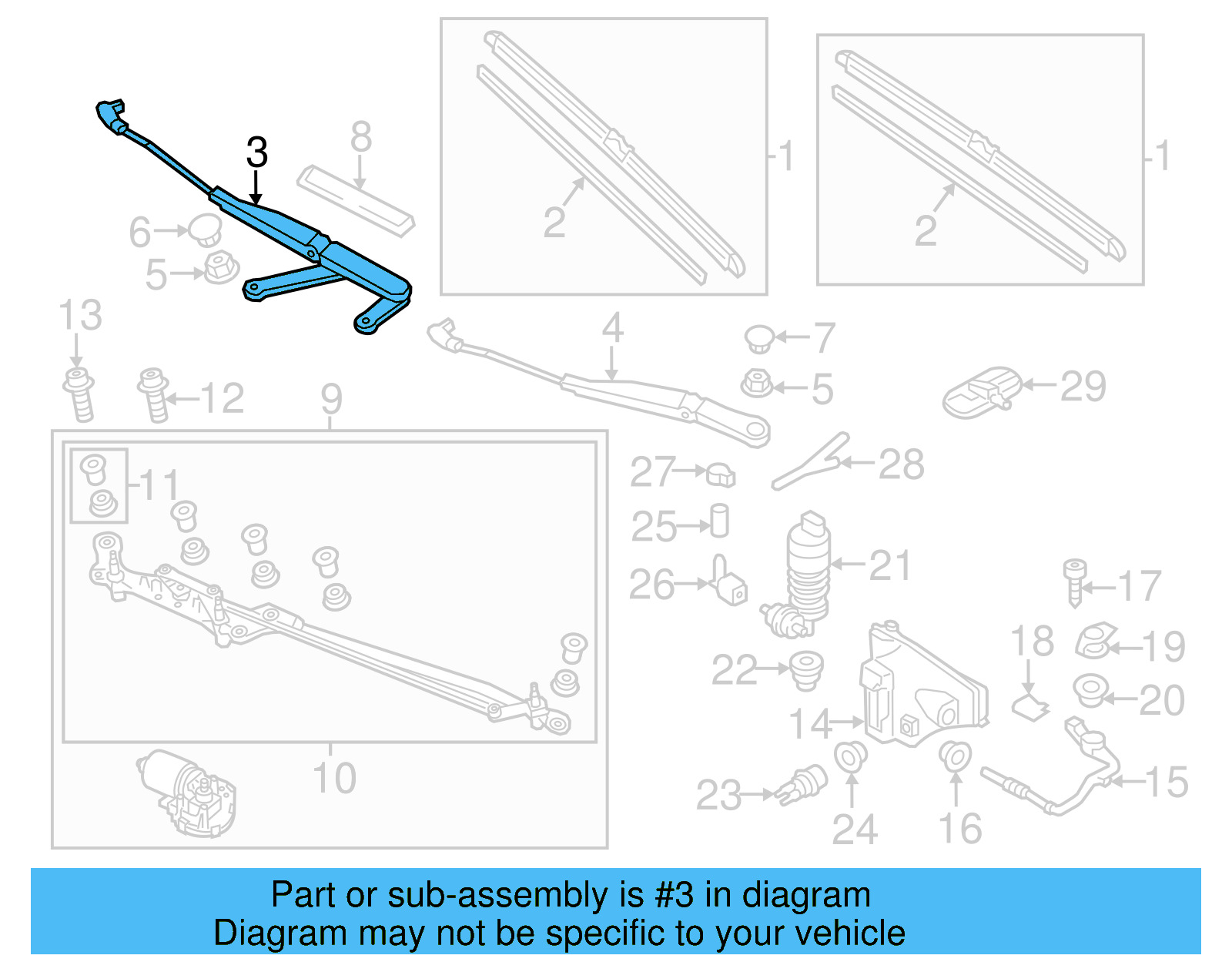 Wiper Arm 7P0-955-410-B - View 7
