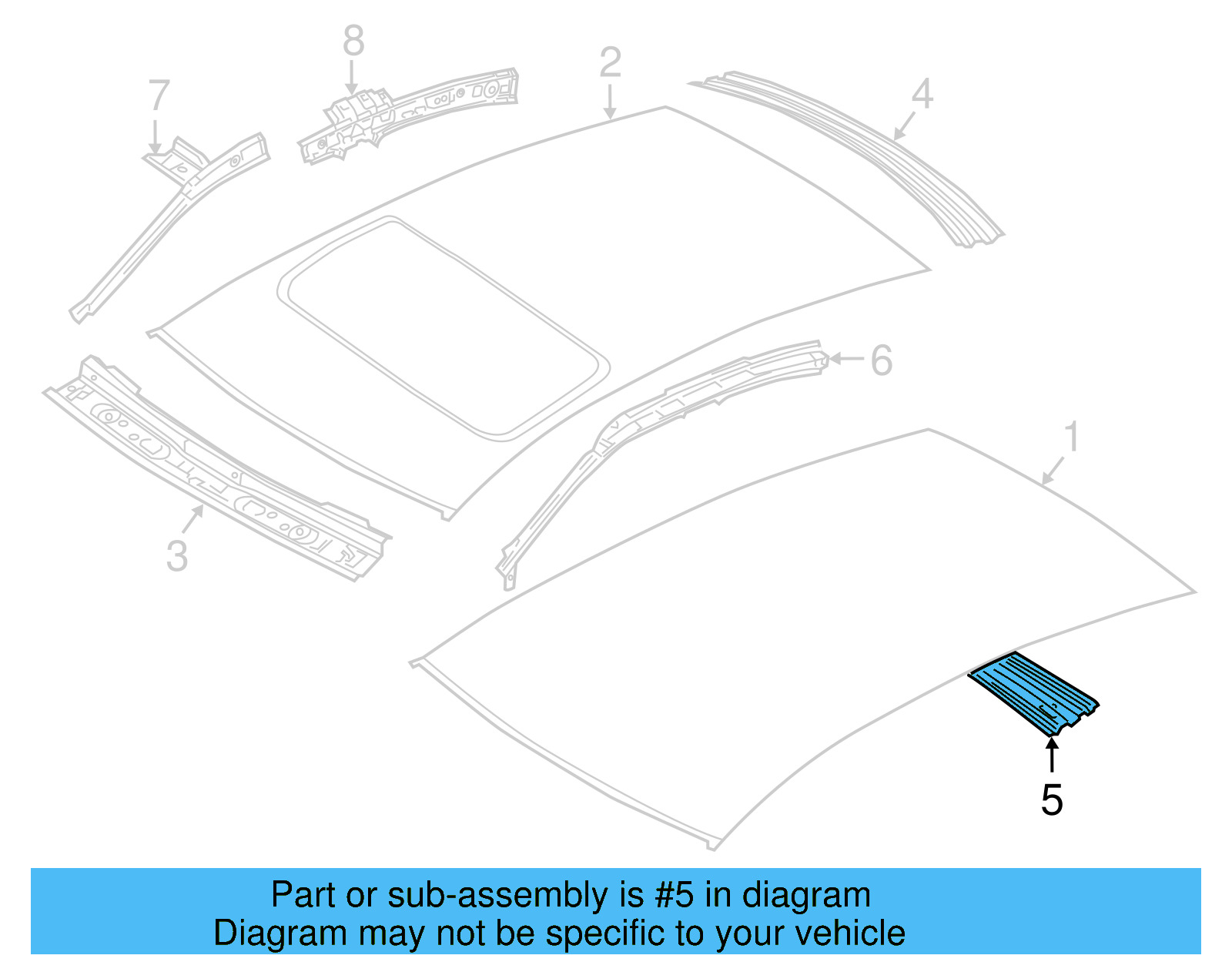 Roof Bow 561-817-119 - View 7