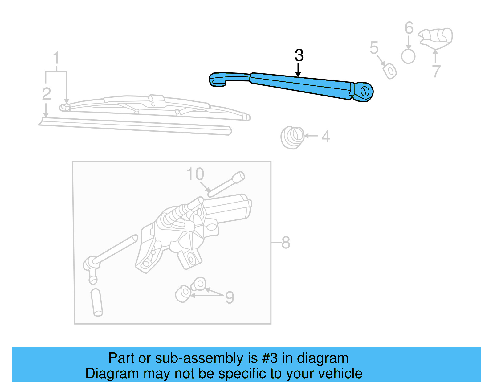 Wiper Arm 1J6-955-707-A - View 8