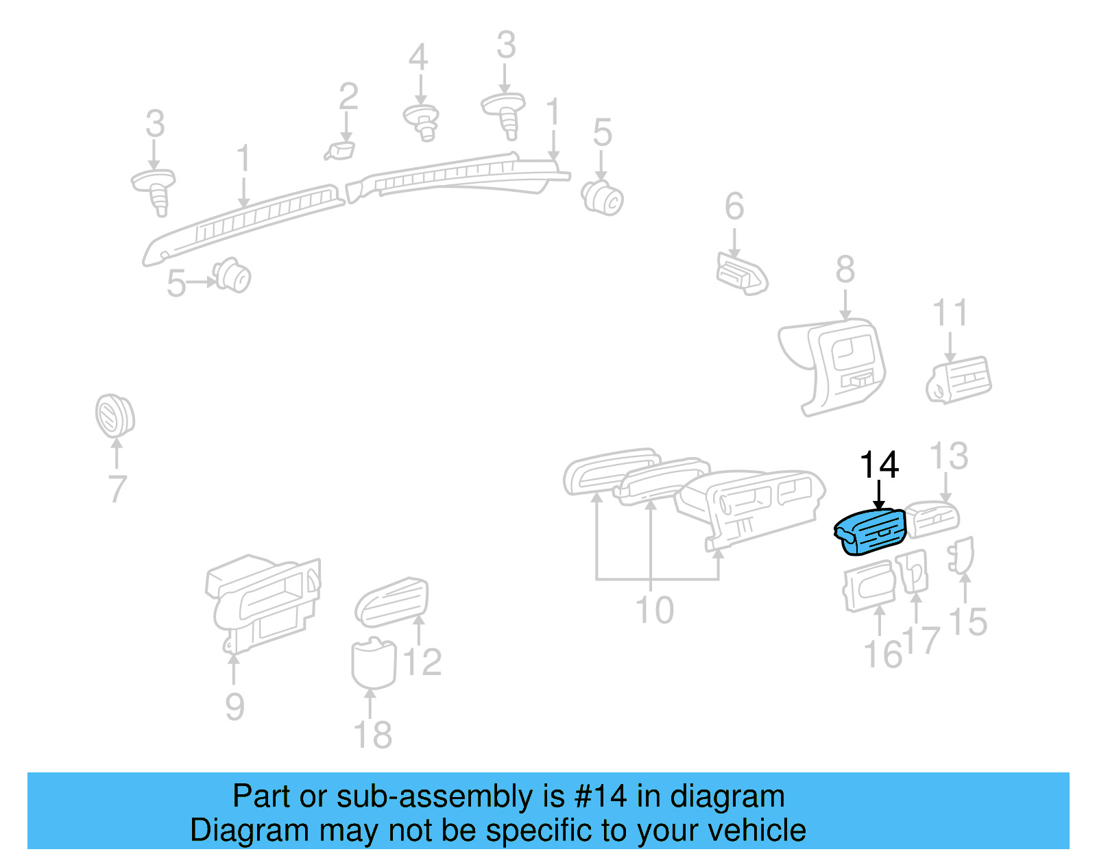 Vent Grille 1H6-819-755-01C - View 5