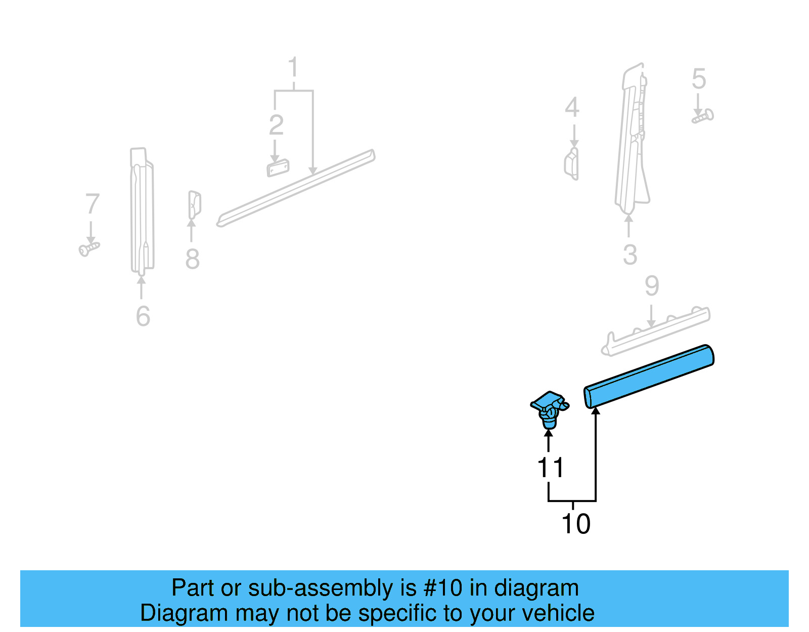 Lower Molding 3B0-854-950-B-B41 - View 12