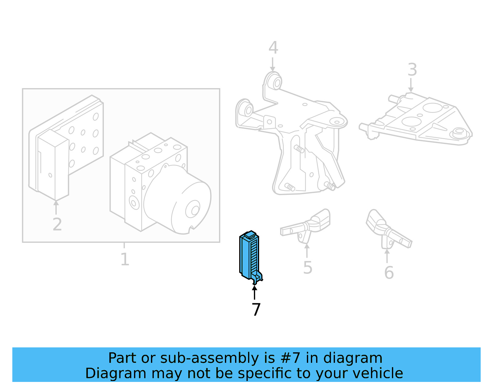 ABS Control Module Connector 7L0-973-047 - View 5