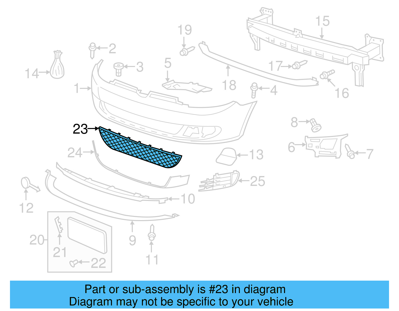 Lower Grille 5K0-853-677-C-9B9 - View 9